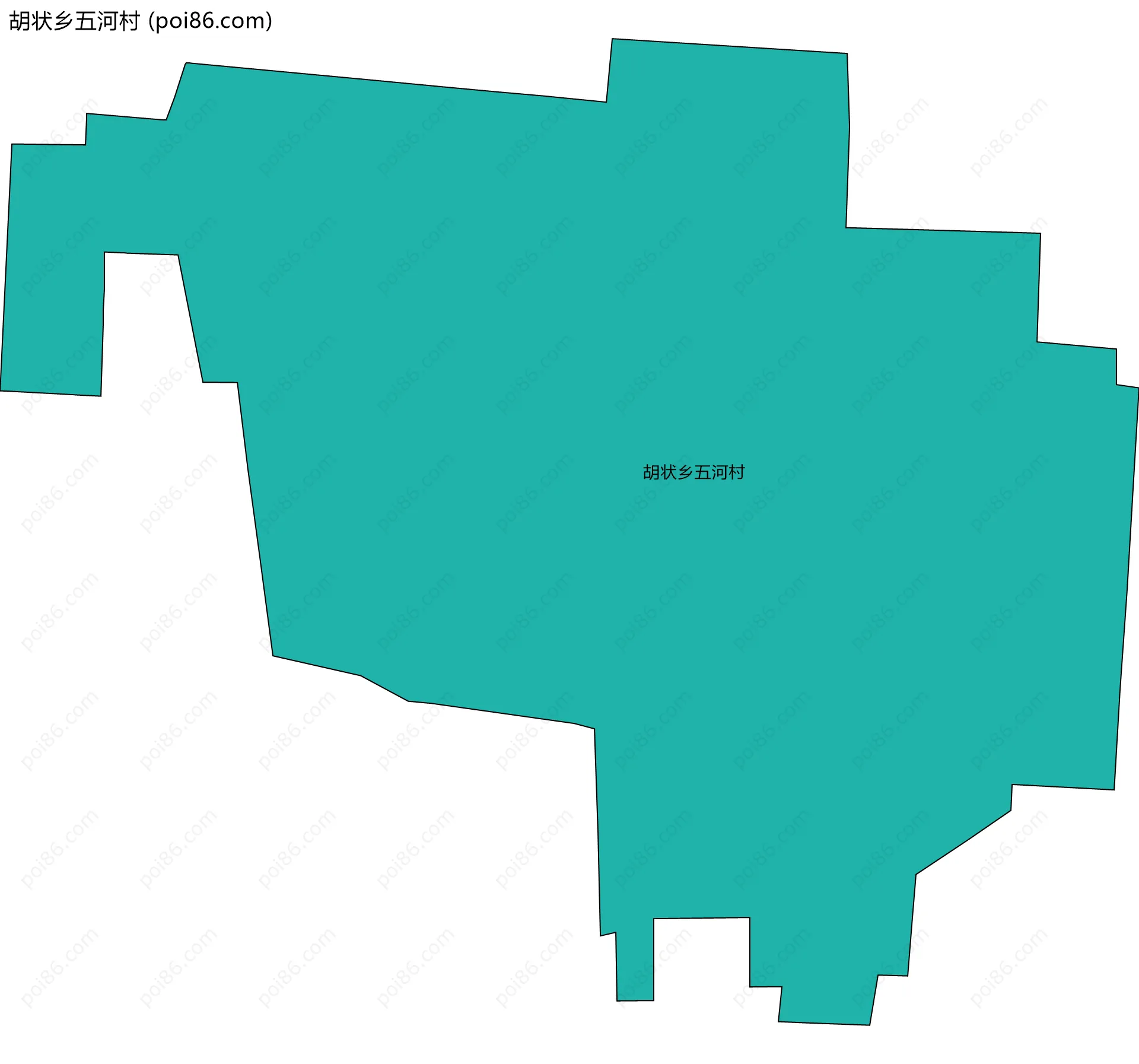 胡状乡五河村边界地图