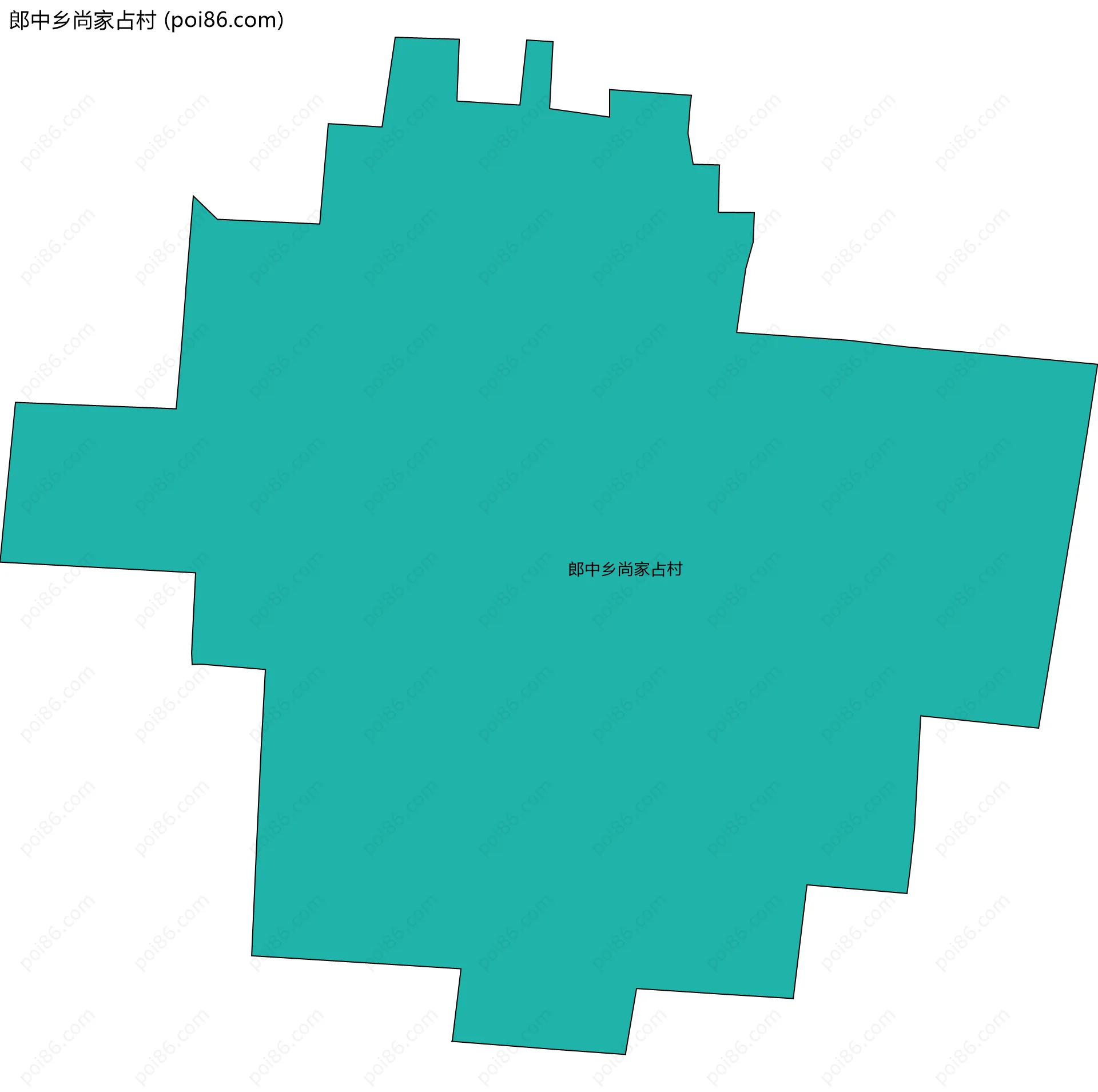 郎中乡尚家占村边界地图