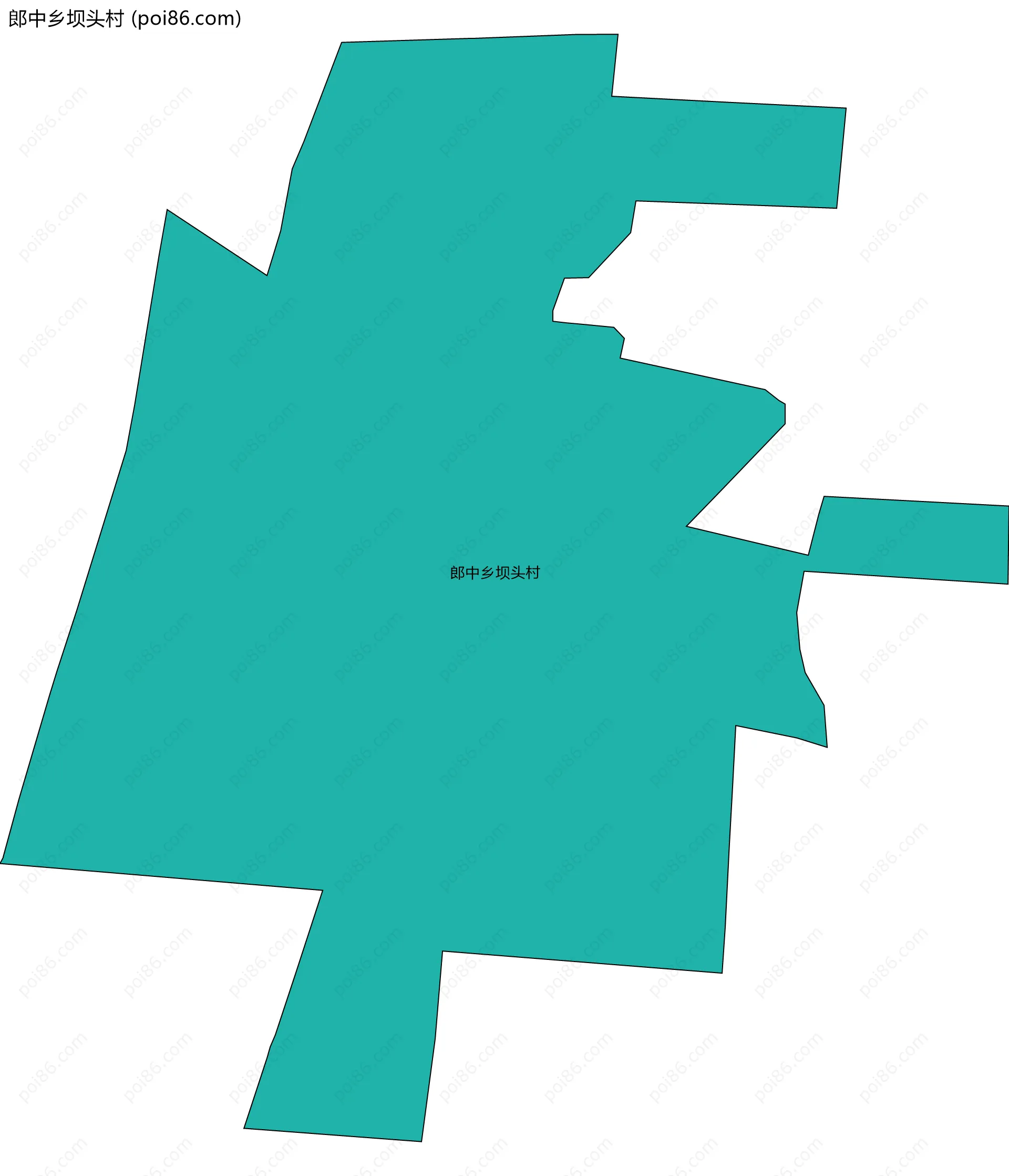 郎中乡坝头村边界地图