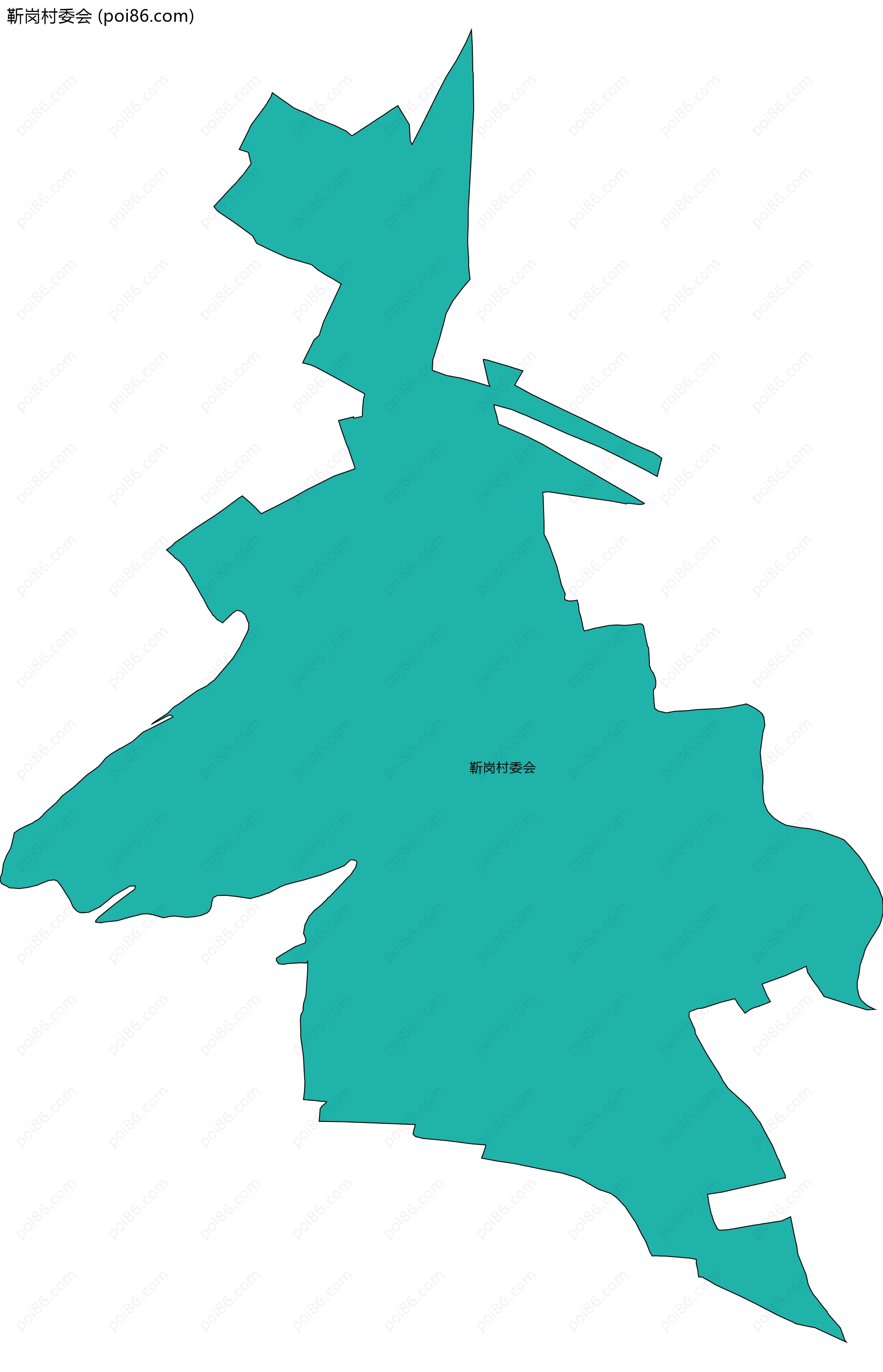 靳岗村委会边界地图