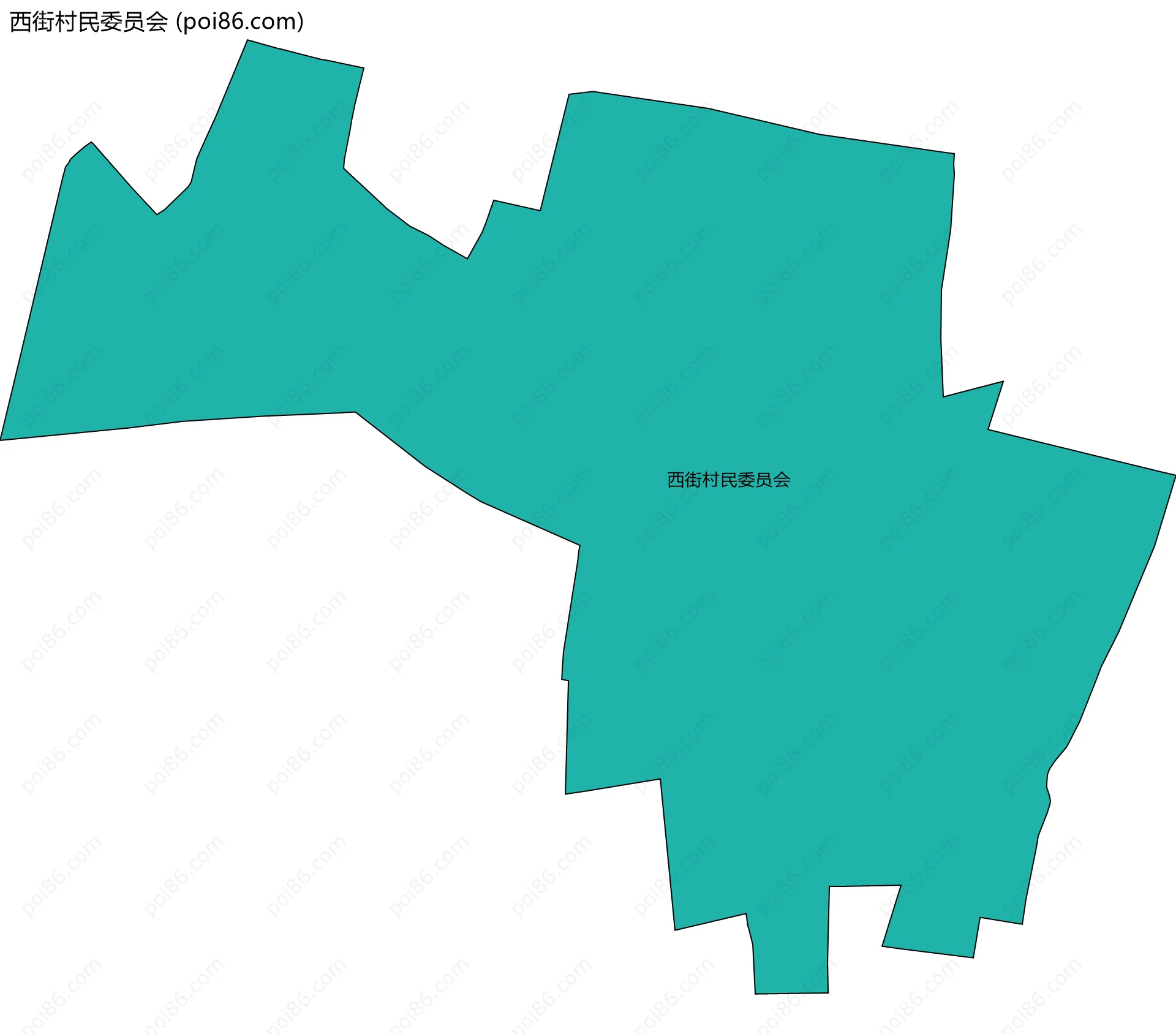 西街村民委员会边界地图