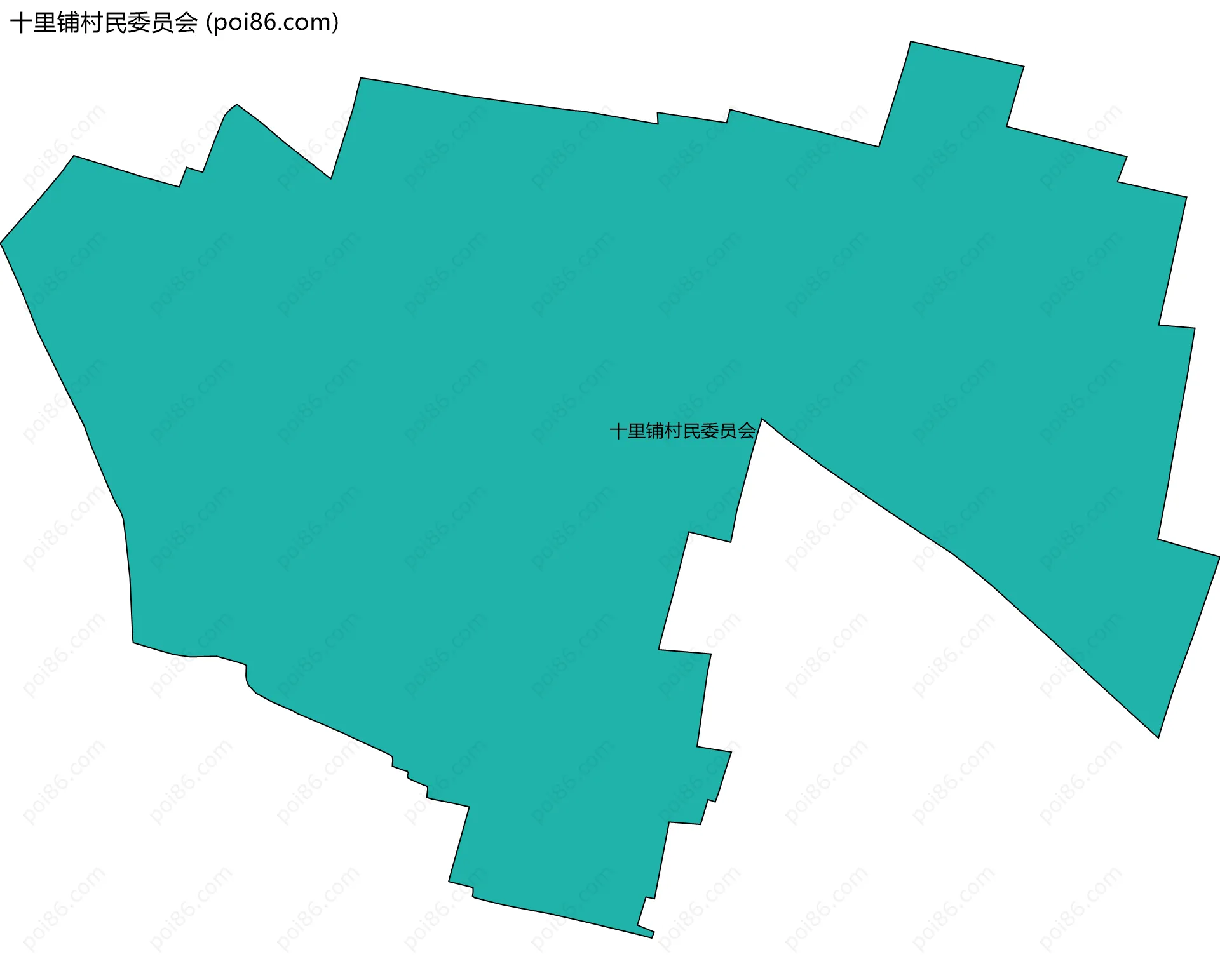 十里铺村民委员会边界地图