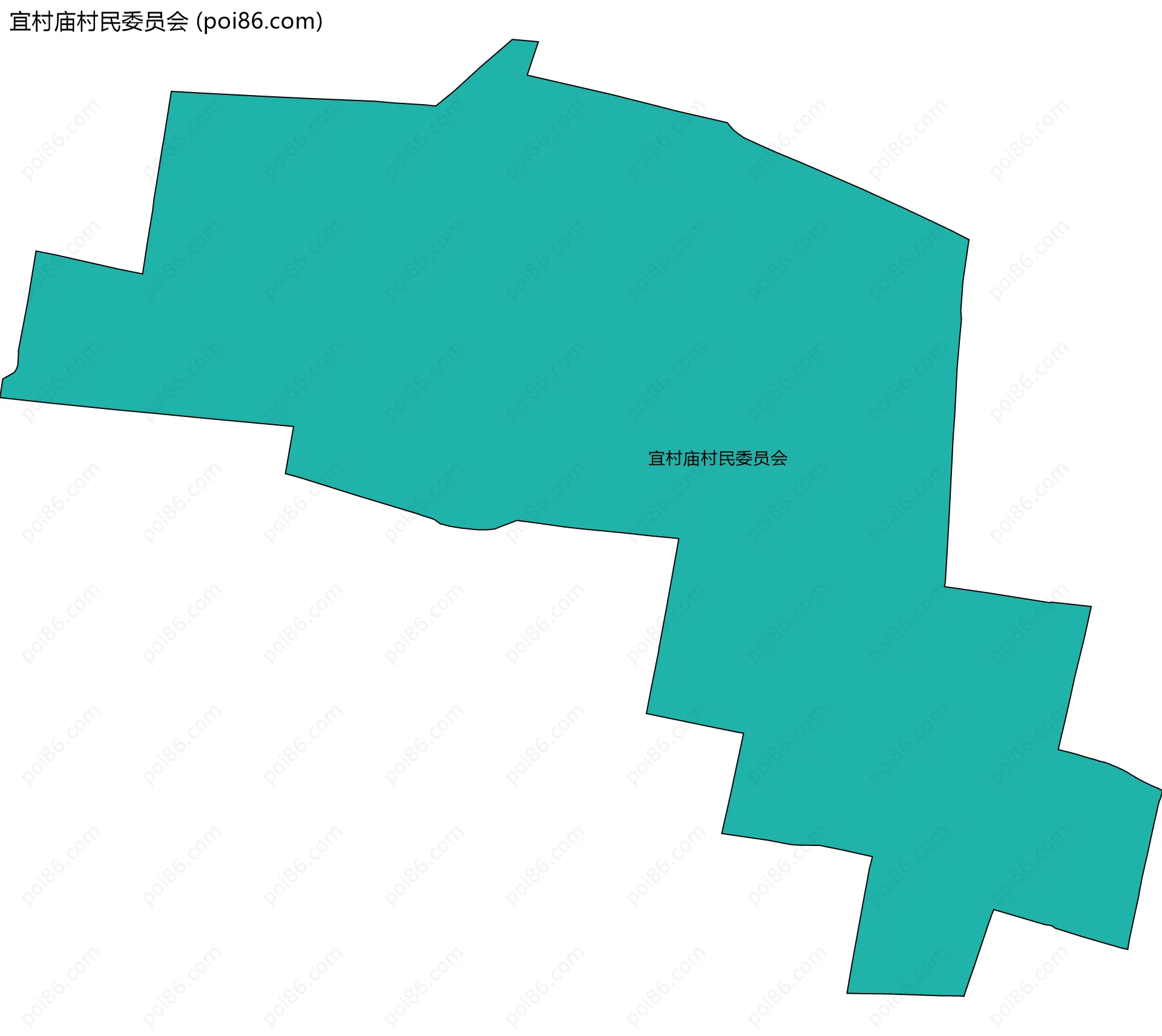 宜村庙村民委员会边界地图