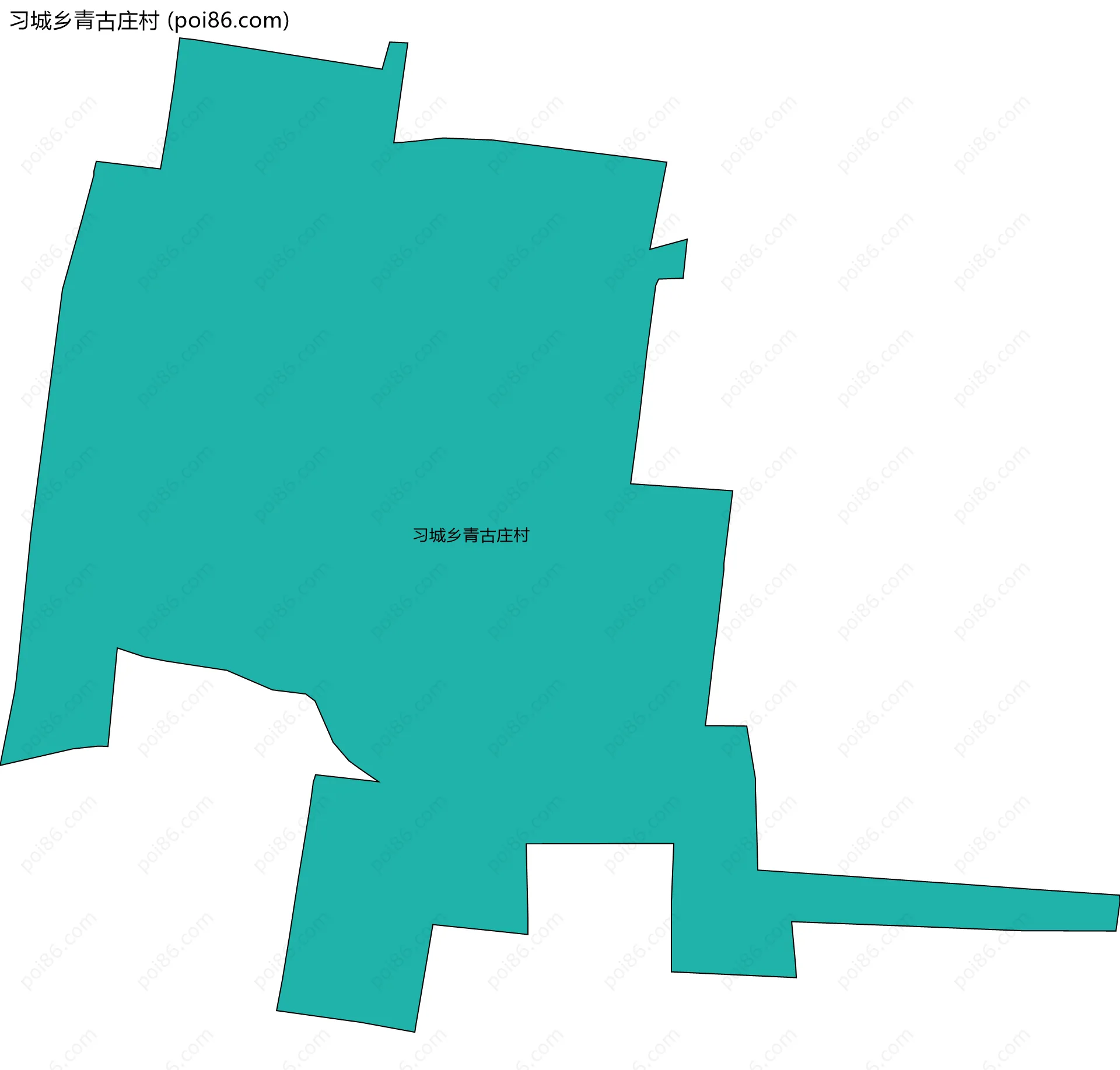 习城乡青古庄村边界地图