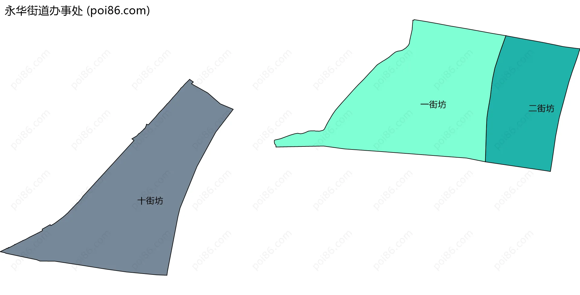 永华街道办事处边界地图(五级行政区划)