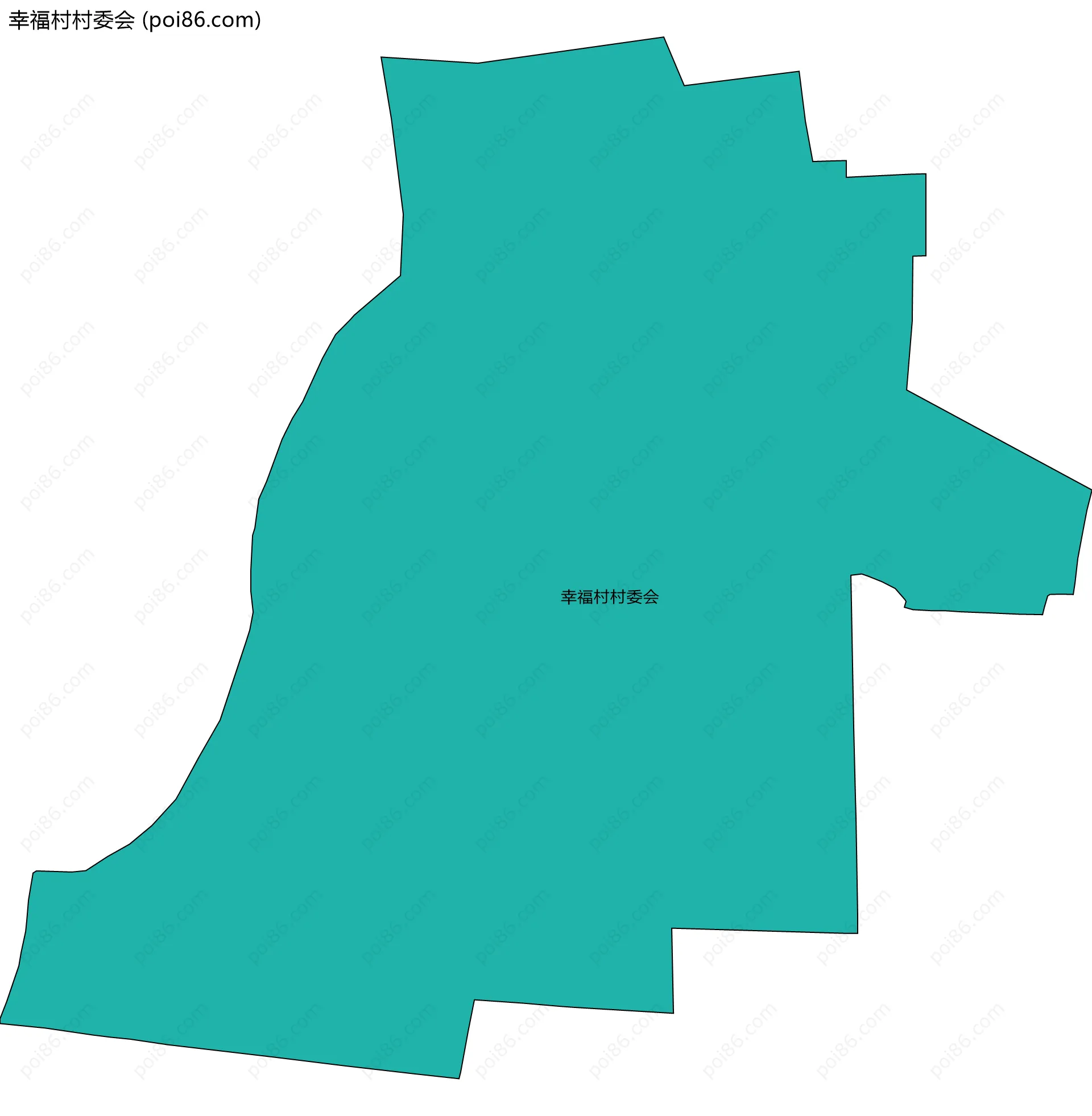 幸福村村委会边界地图