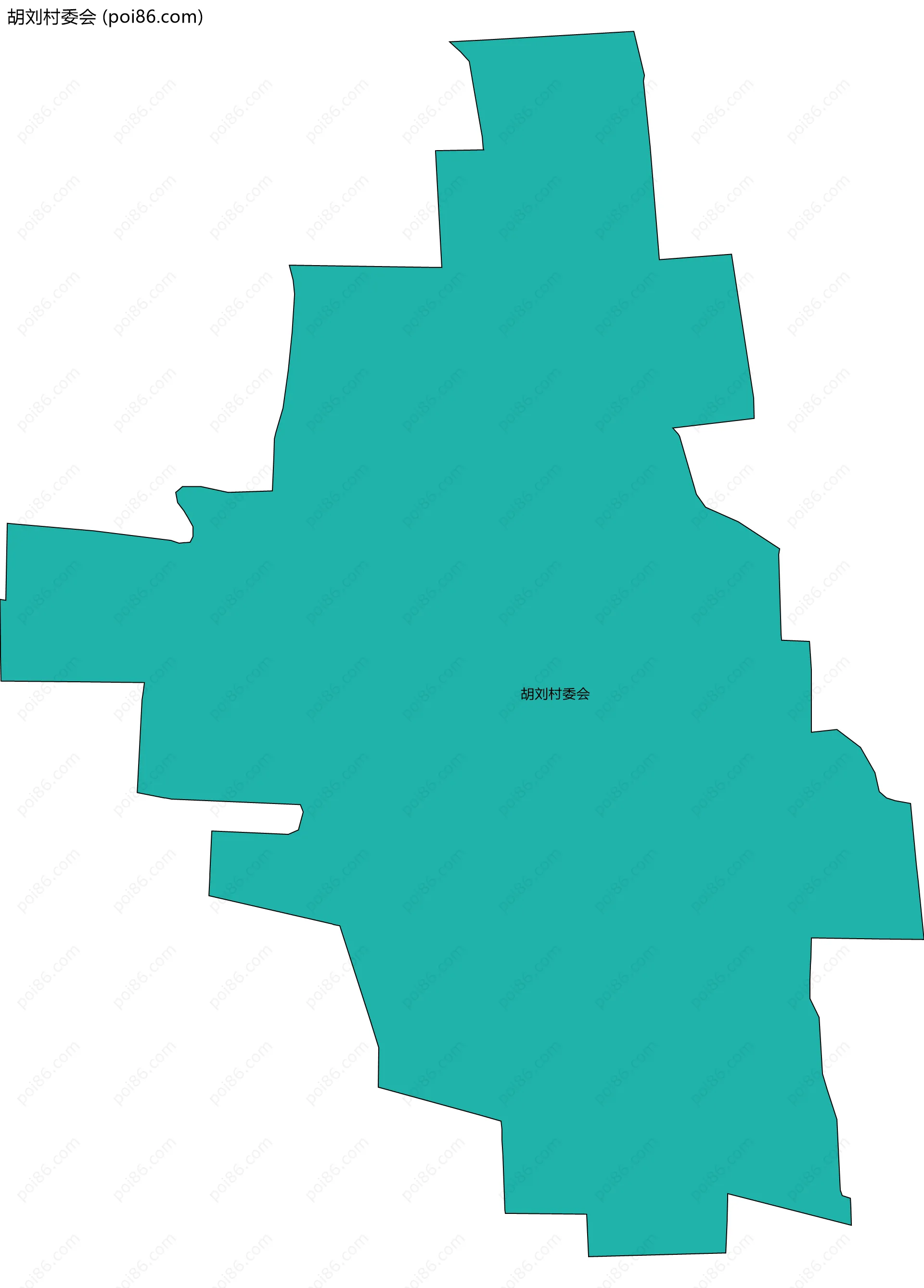 胡刘村委会边界地图