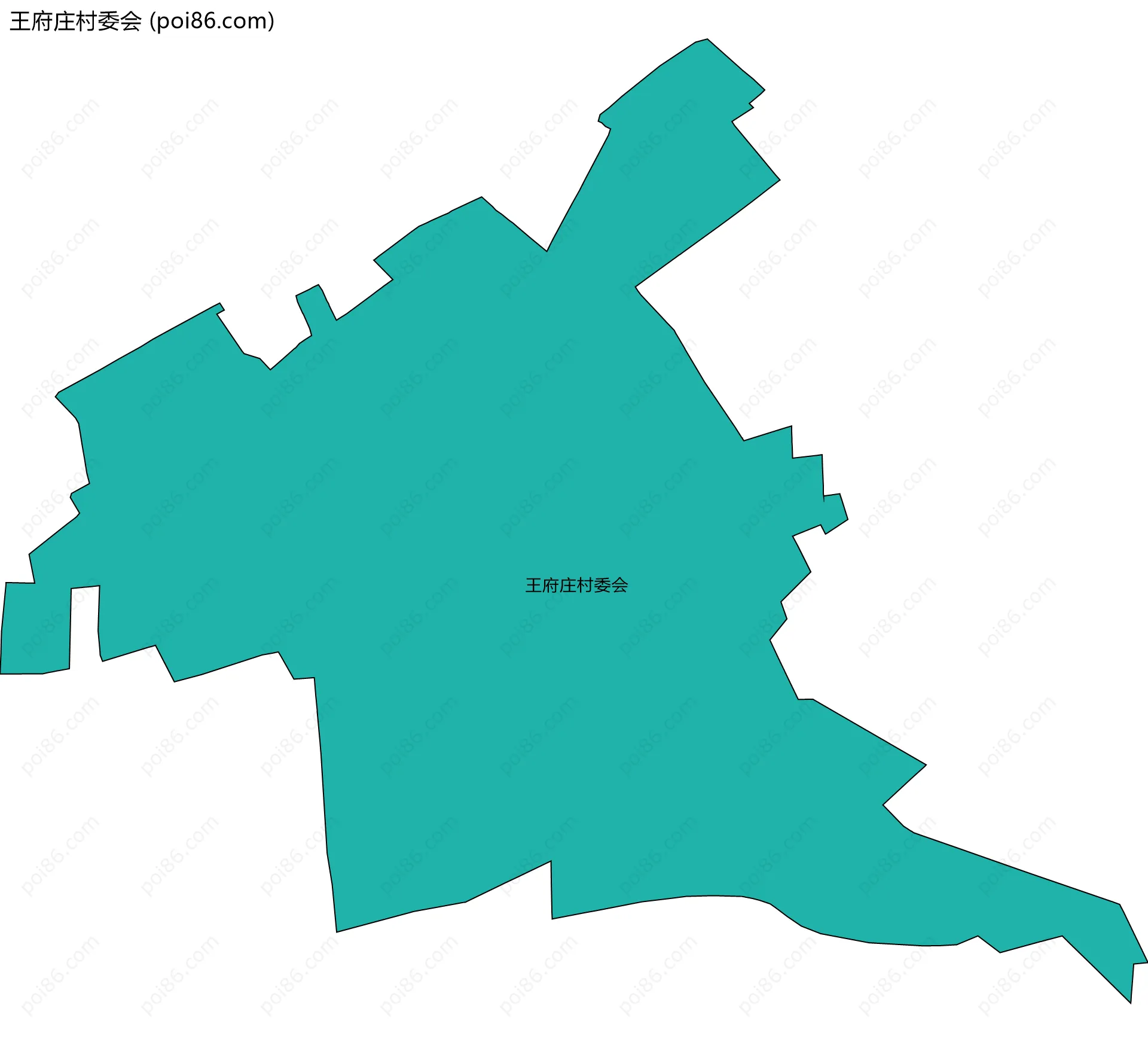王府庄村委会边界地图