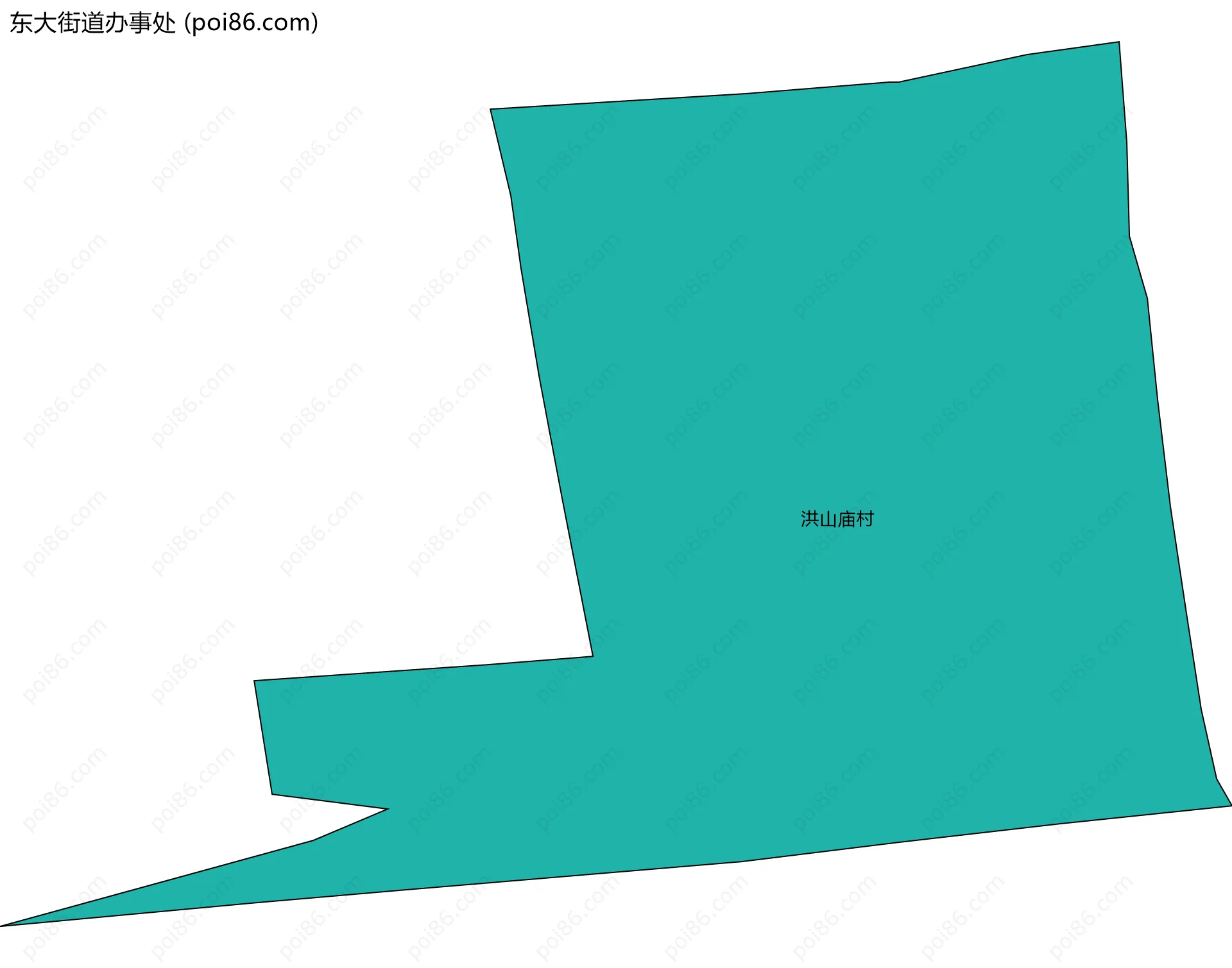 东大街道办事处边界地图(五级行政区划)