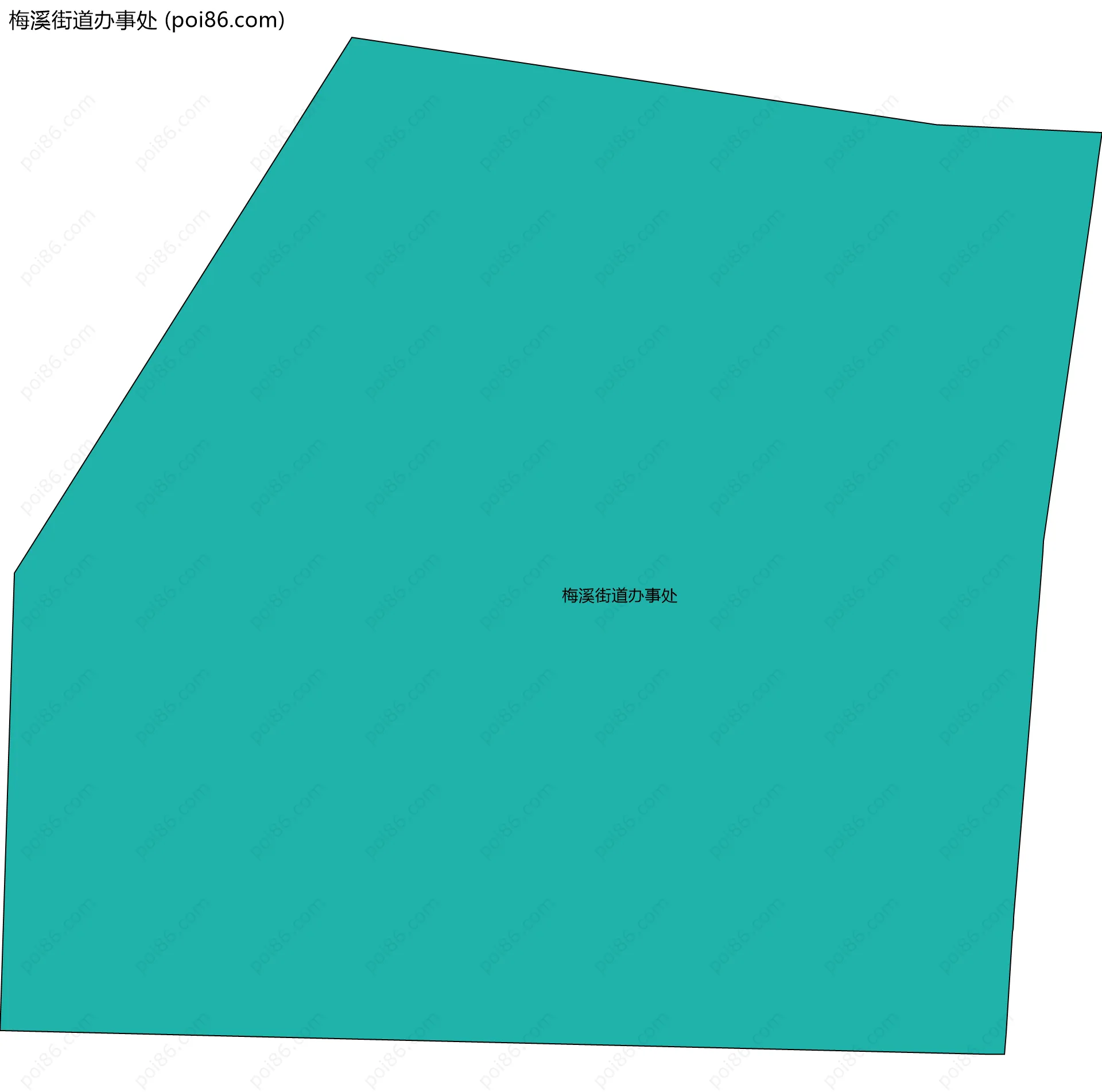 梅溪街道办事处边界地图(五级行政区划)