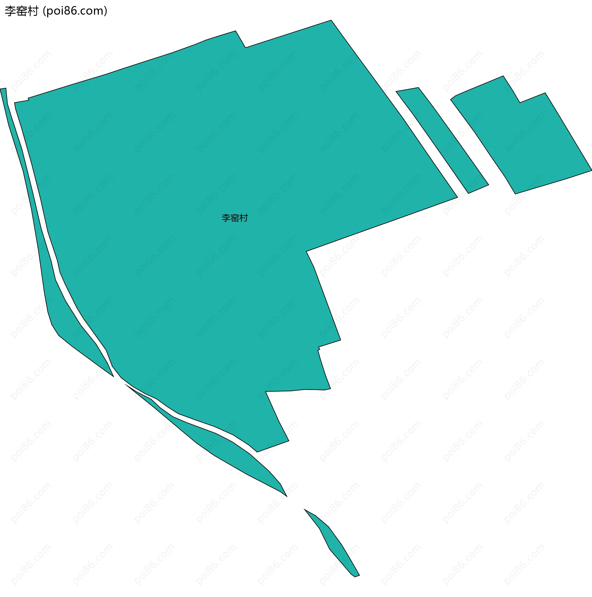 李窑村边界地图