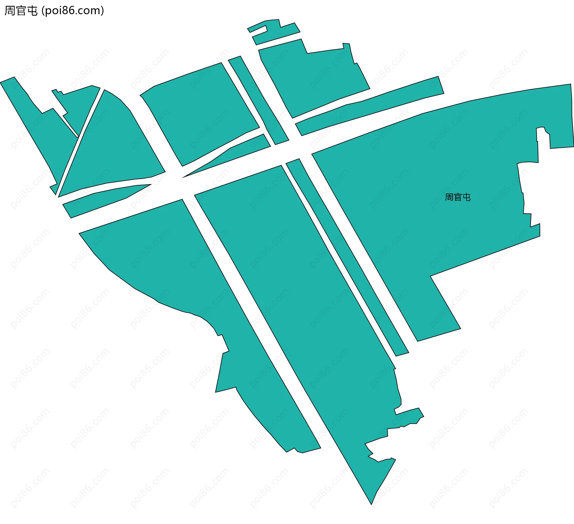 周官屯边界地图