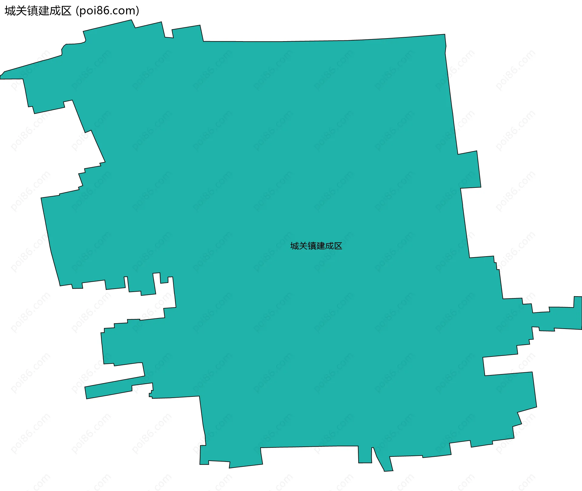 城关镇建成区边界地图