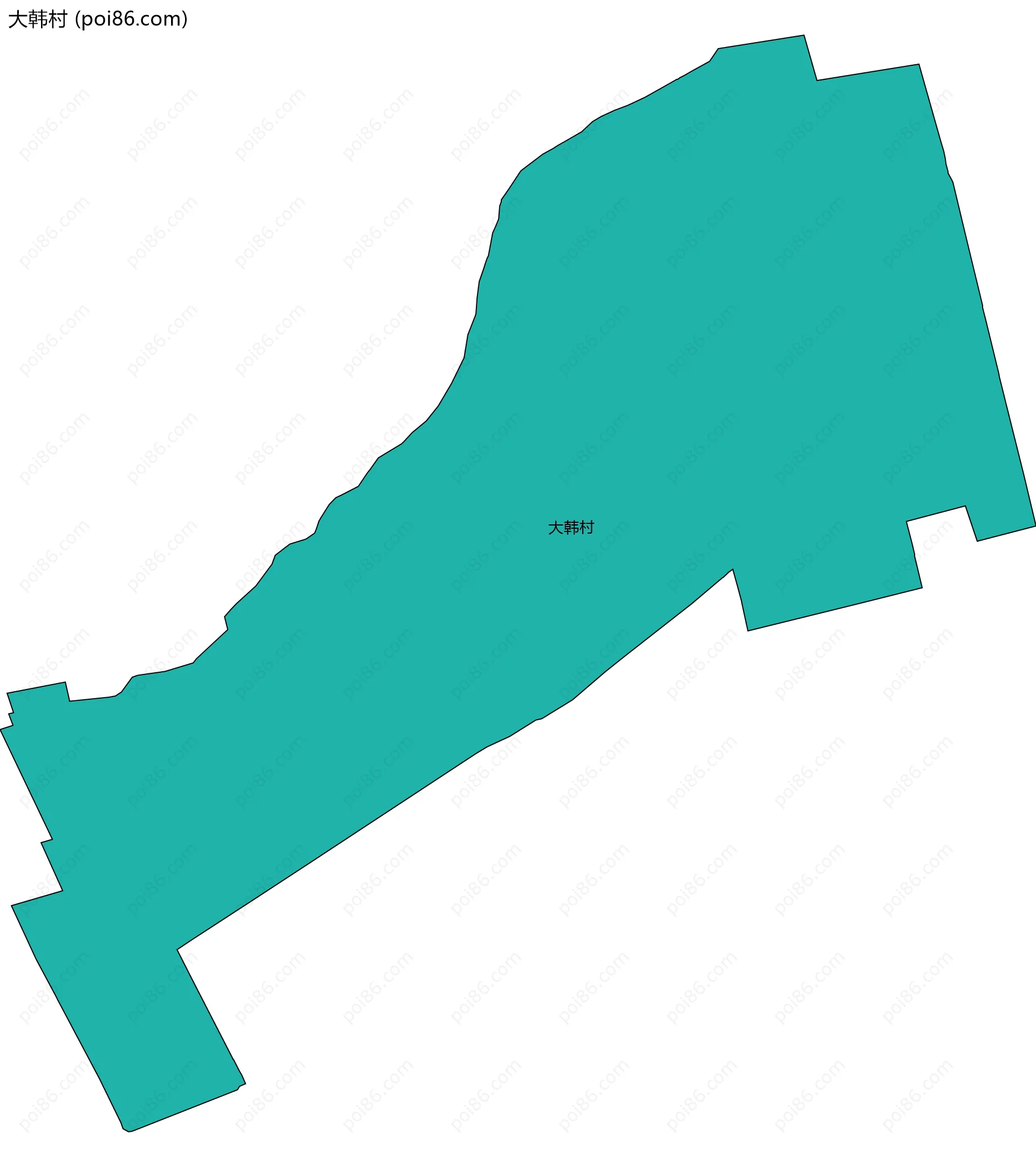 大韩村边界地图