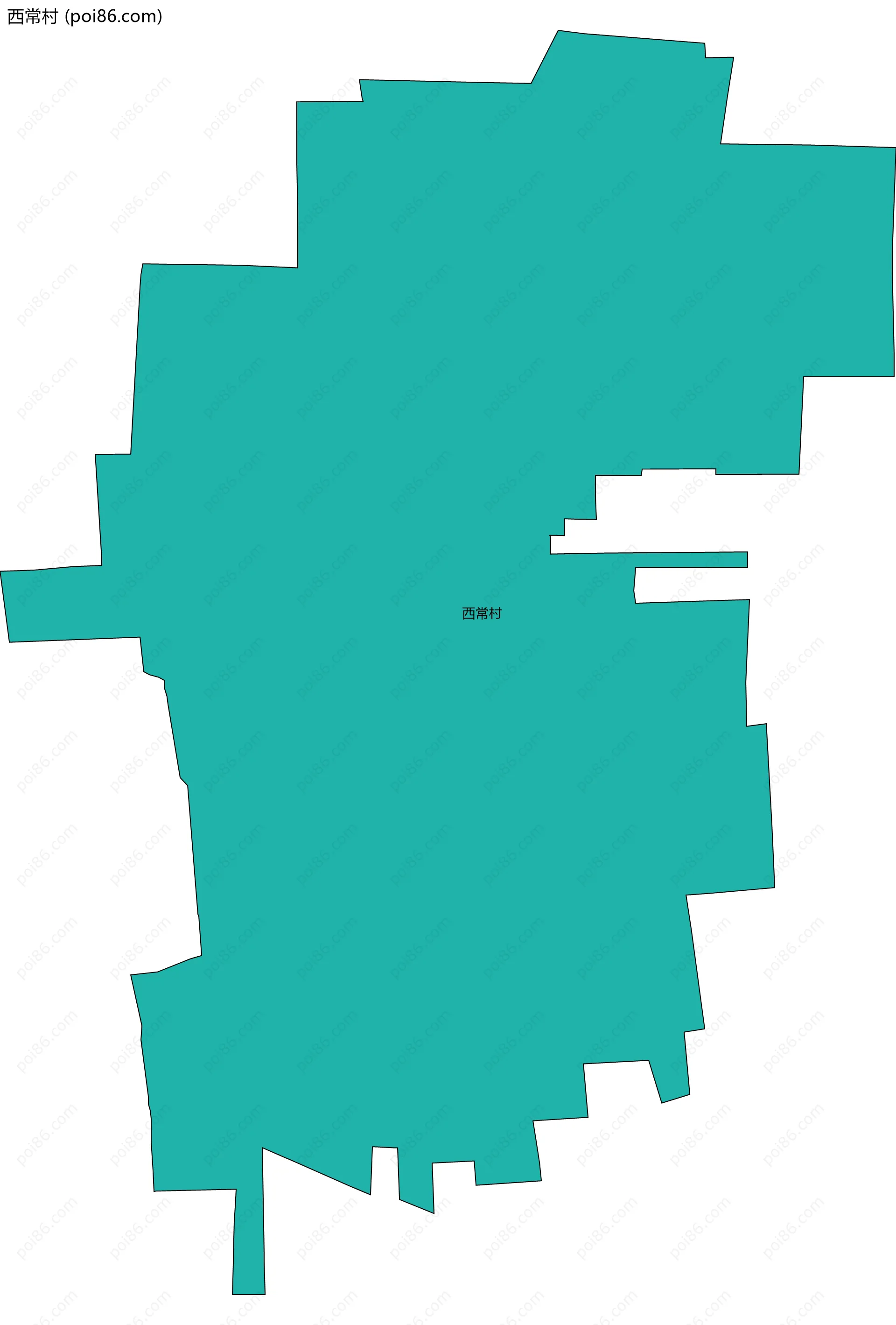 西常村边界地图