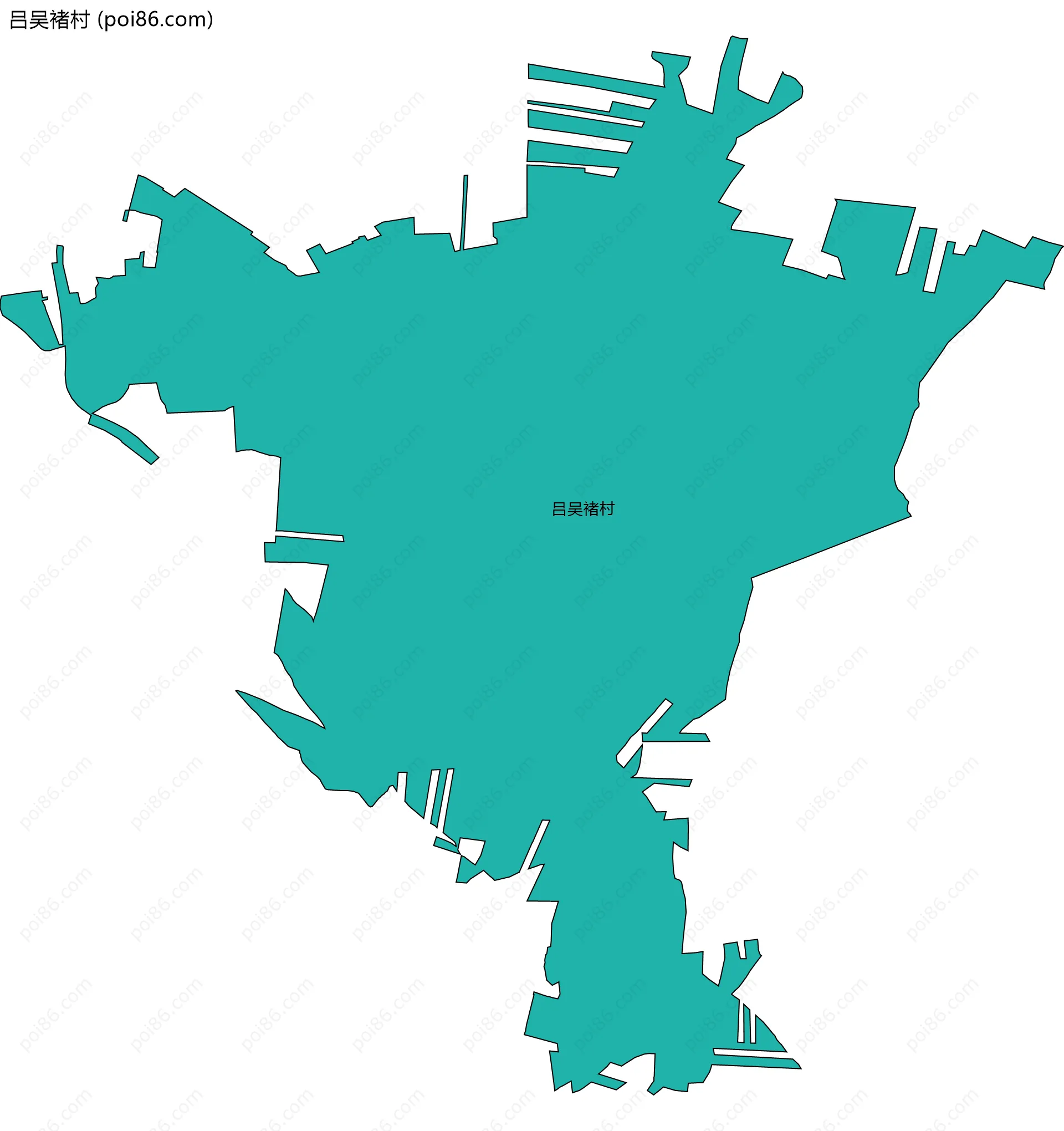 吕吴褚村边界地图