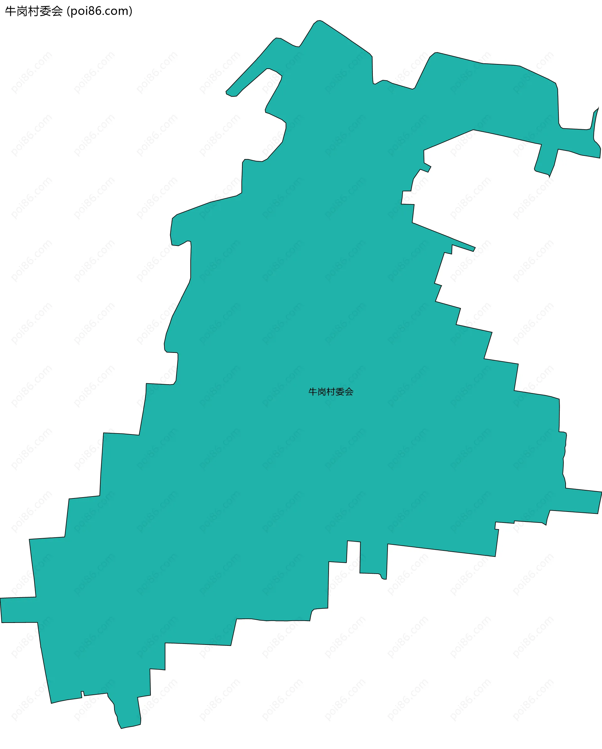 牛岗村委会边界地图