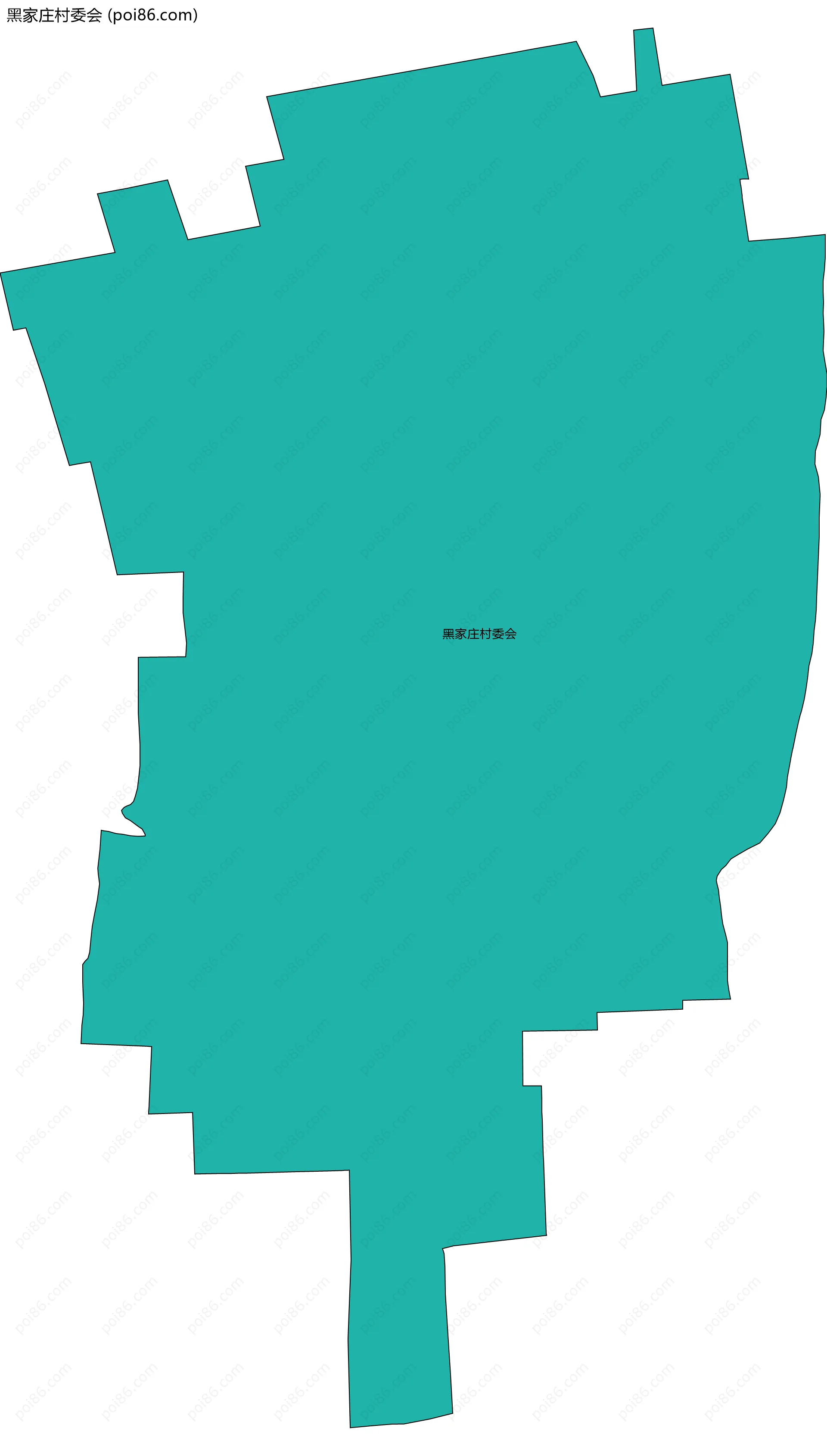 黑家庄村委会边界地图