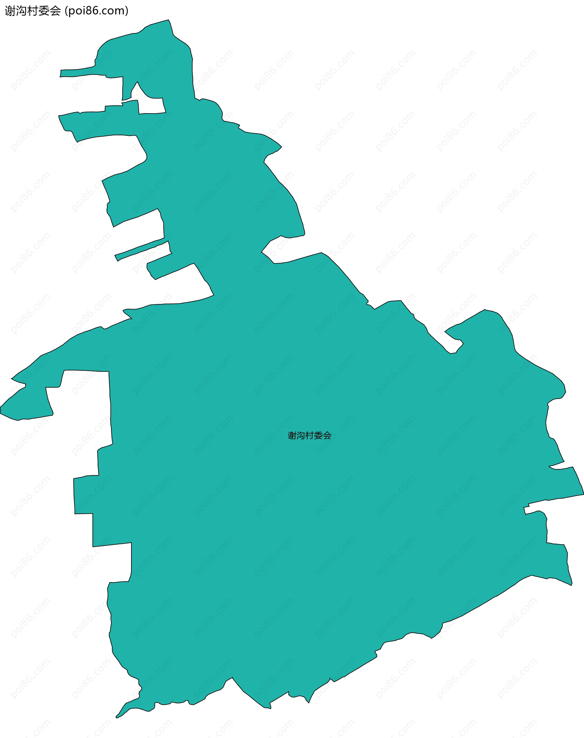 谢沟村委会边界地图