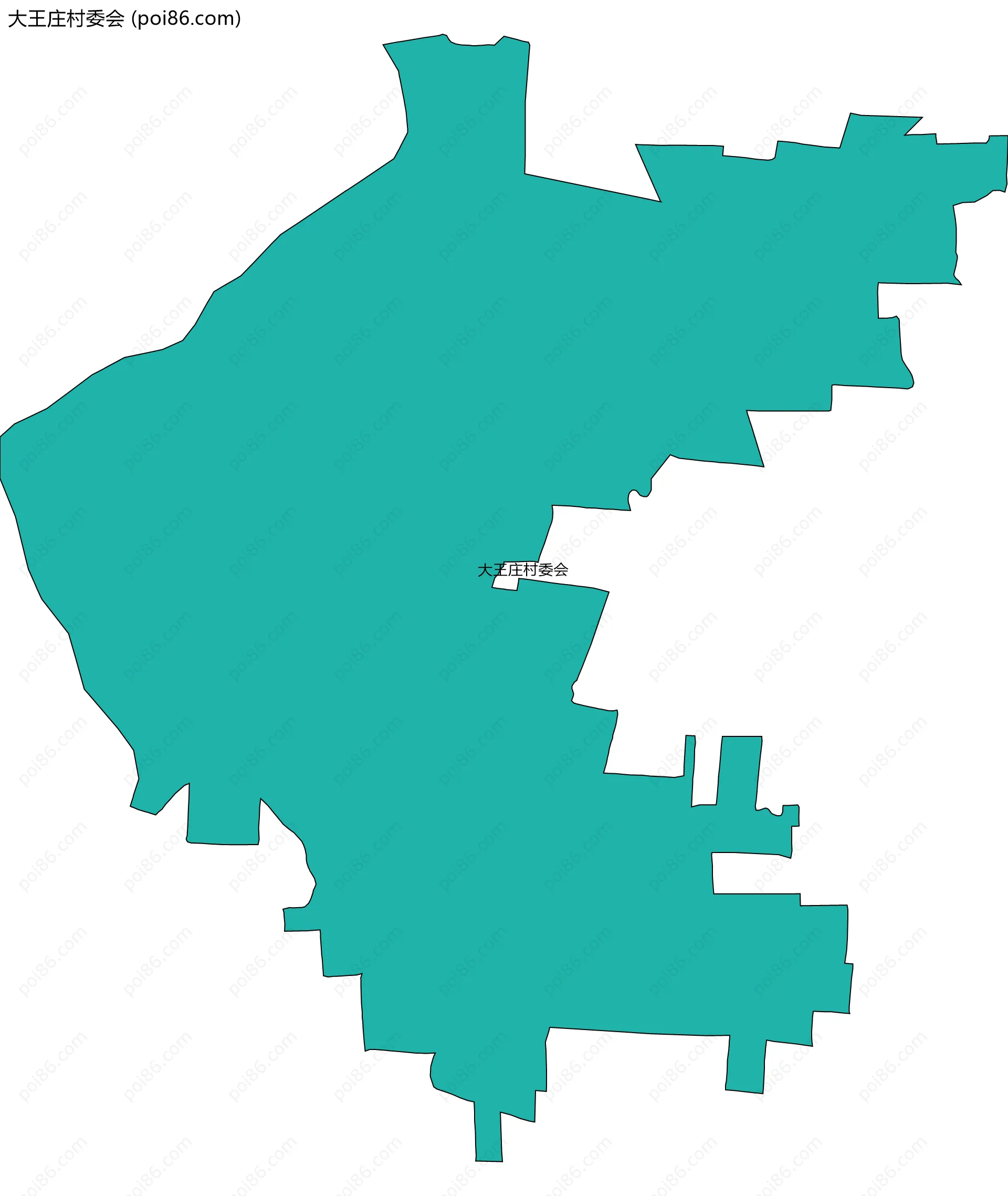 大王庄村委会边界地图