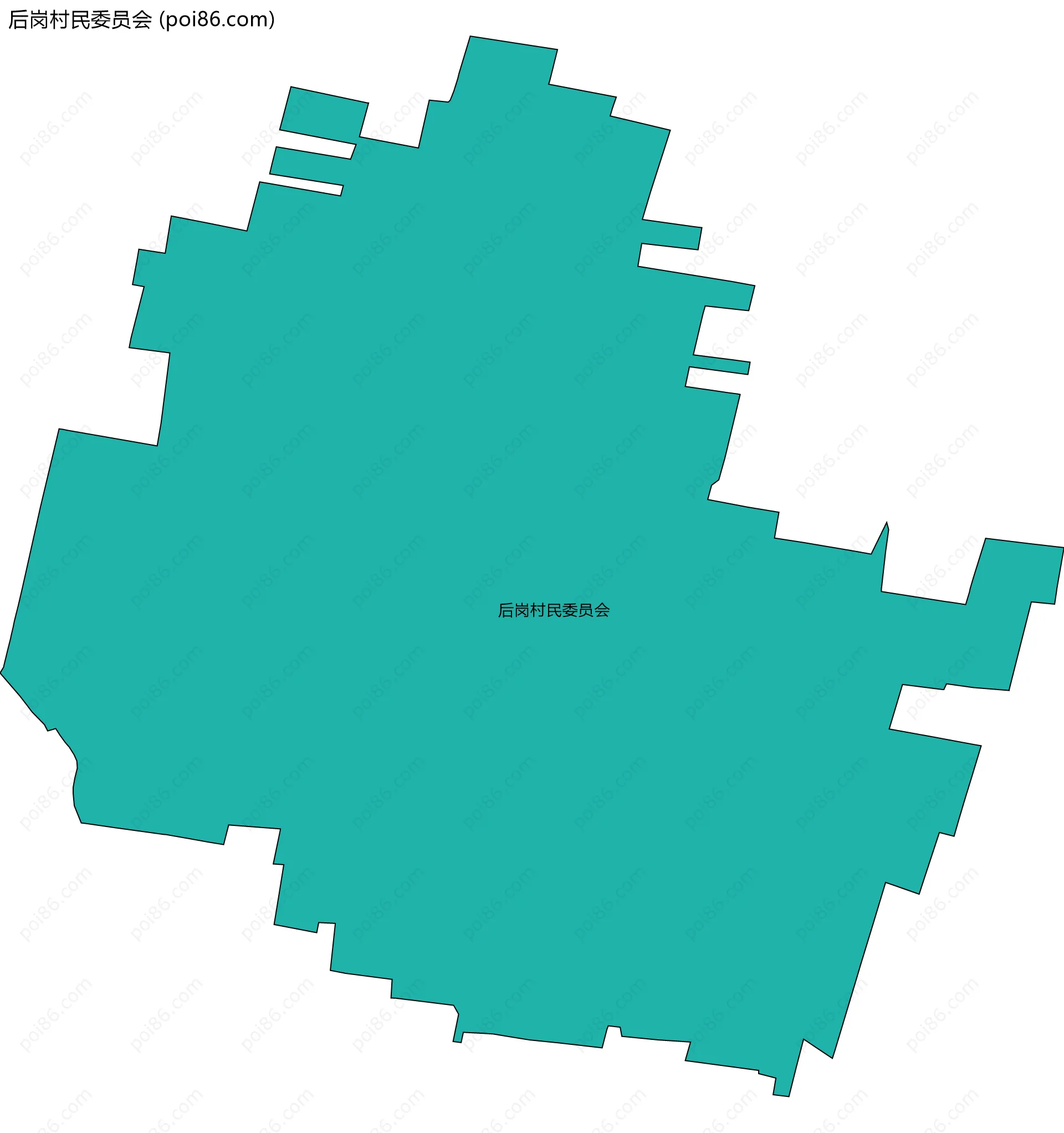 后岗村民委员会边界地图