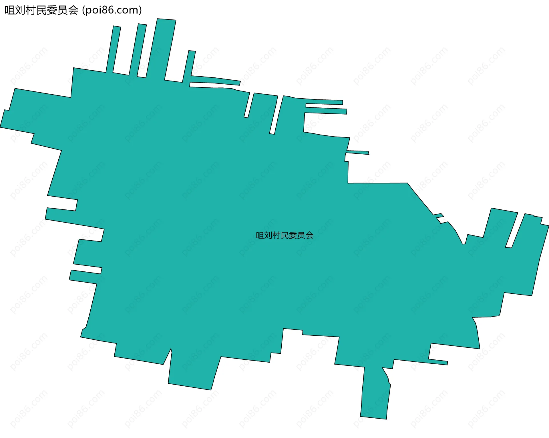 咀刘村民委员会边界地图