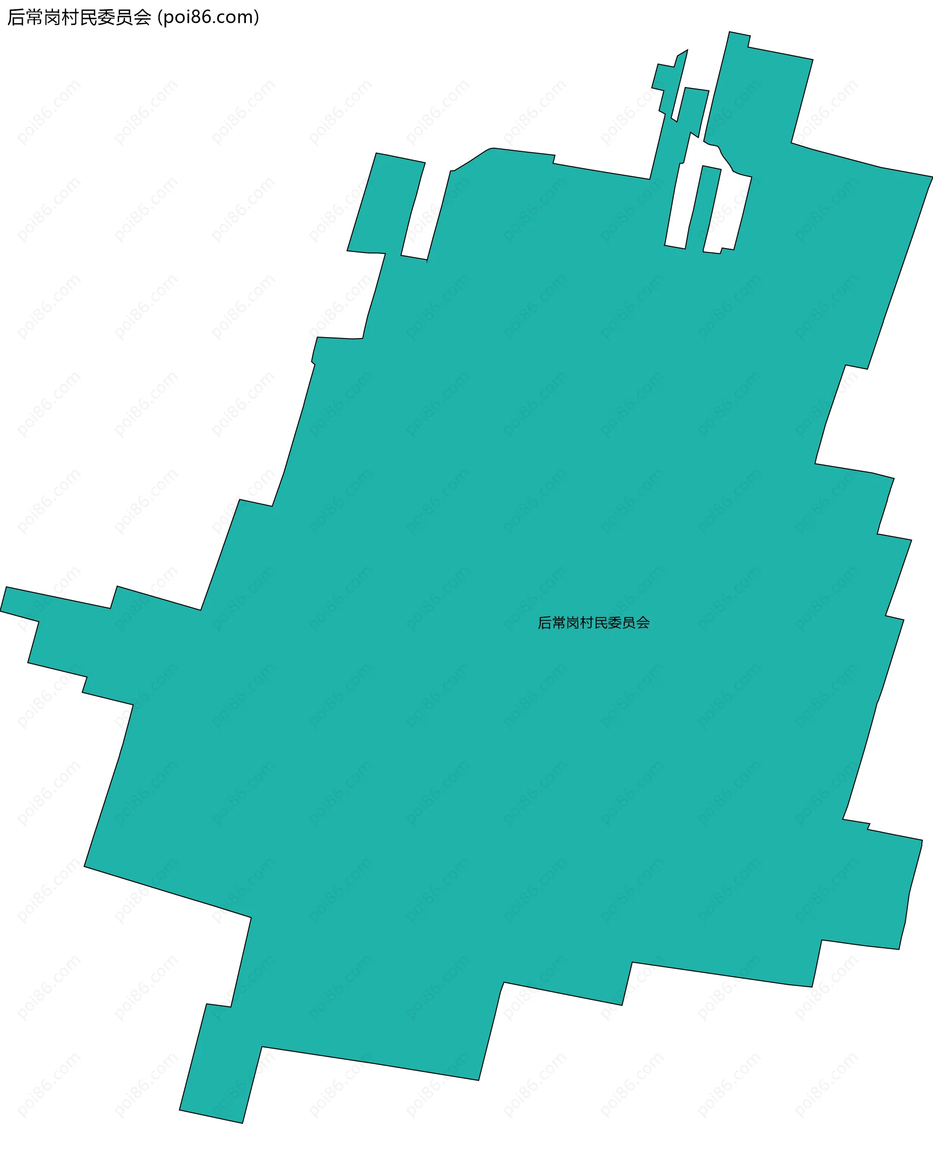 后常岗村民委员会边界地图