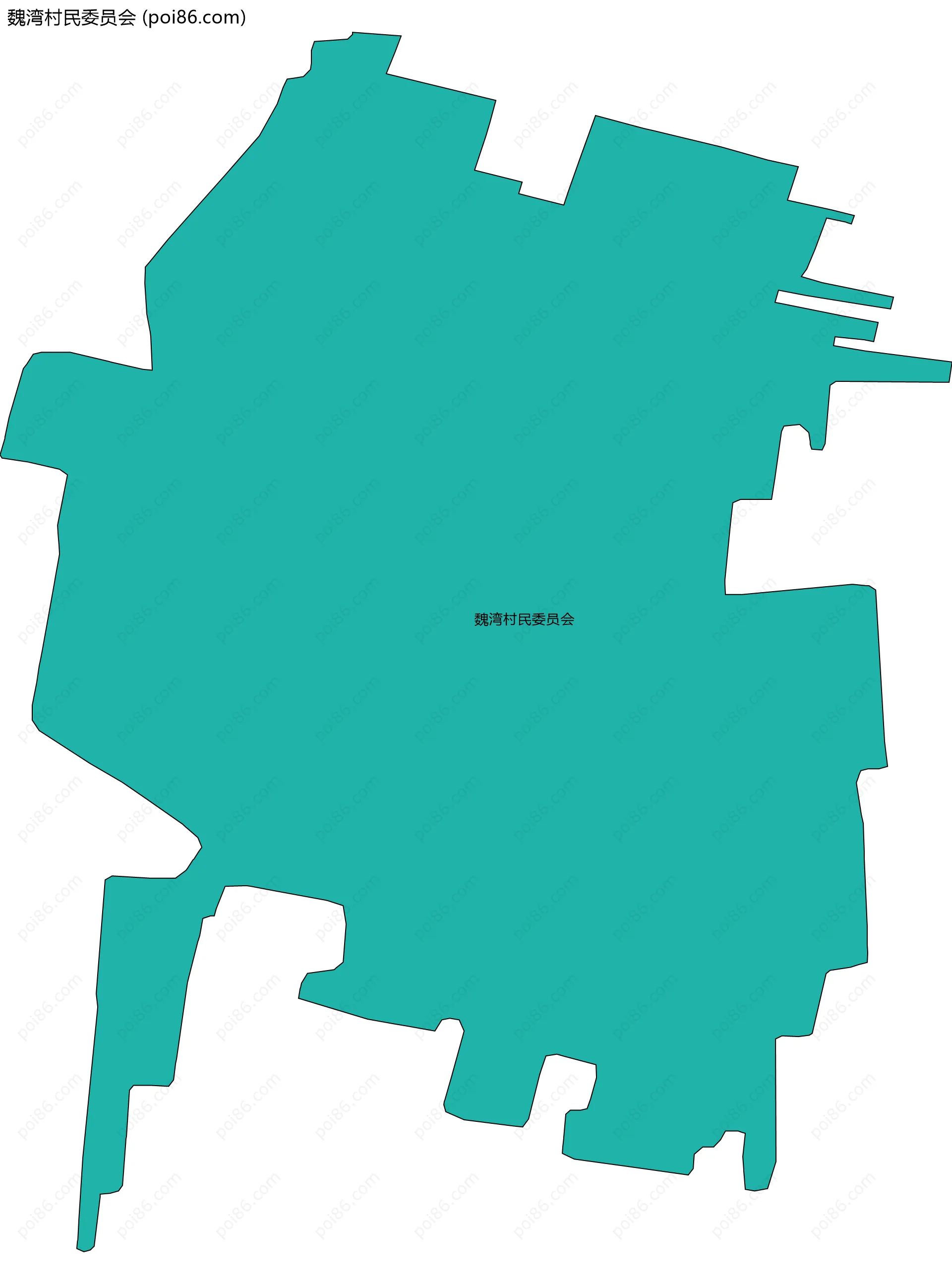 魏湾村民委员会边界地图