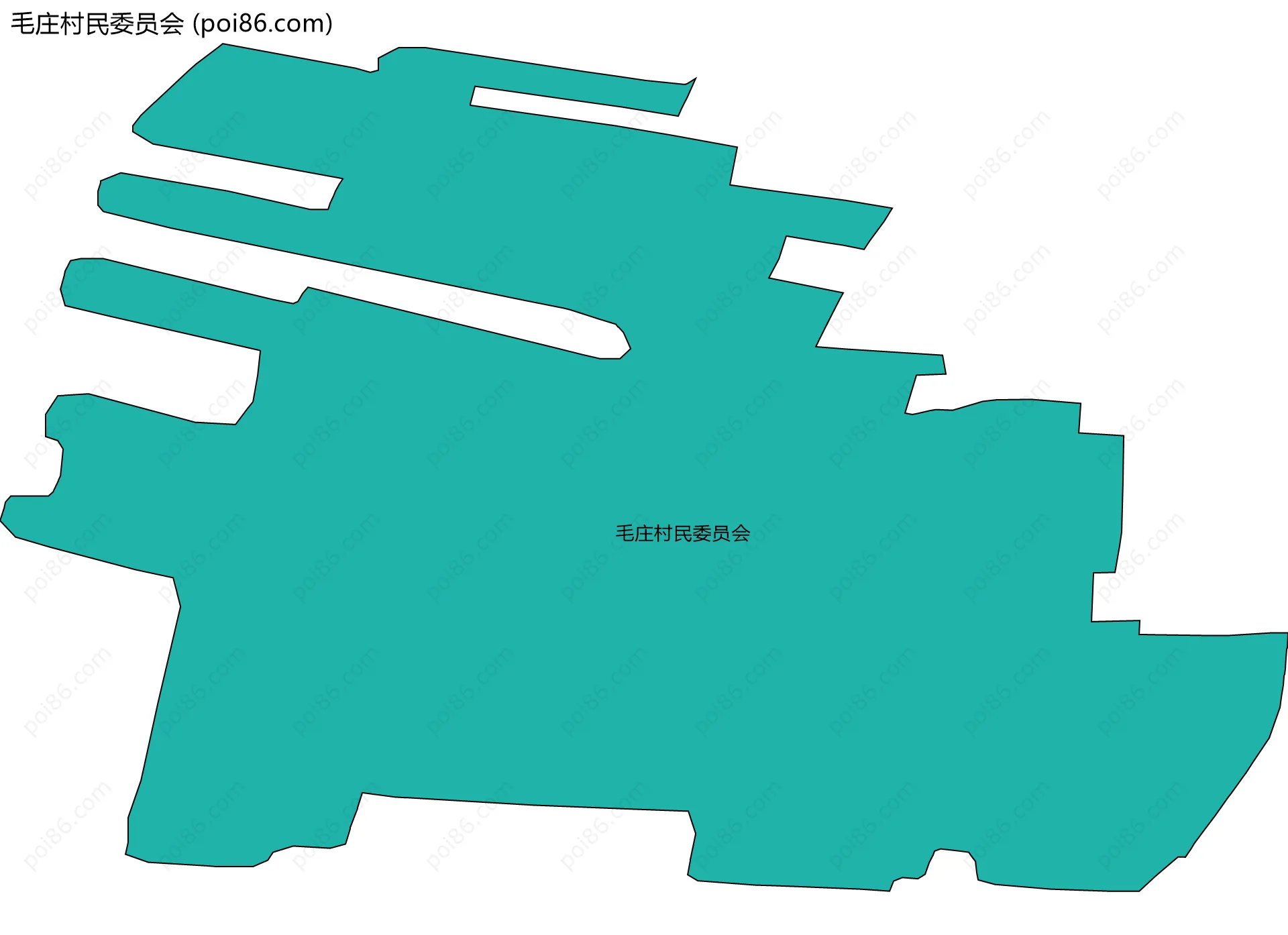 毛庄村民委员会边界地图