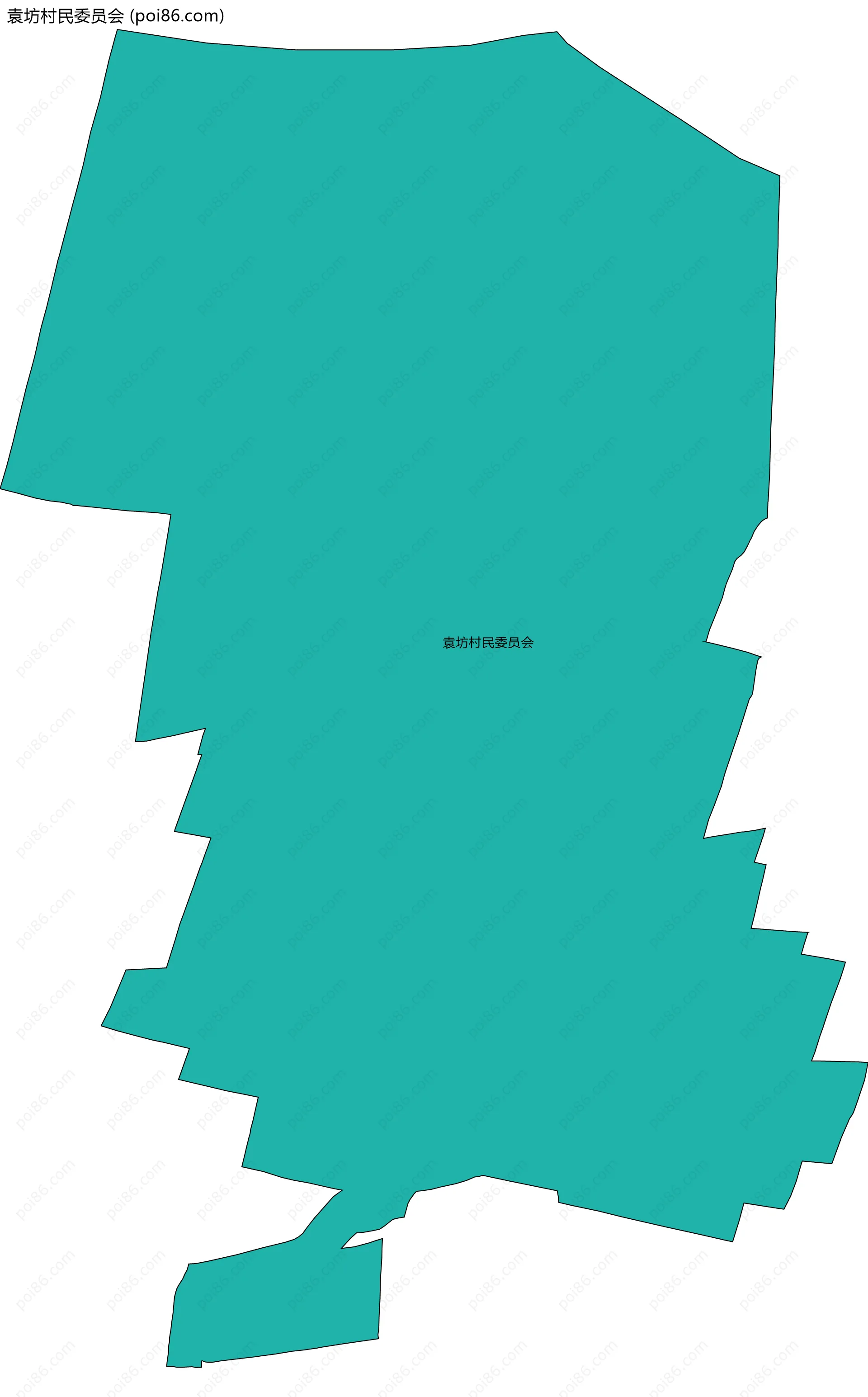 袁坊村民委员会边界地图