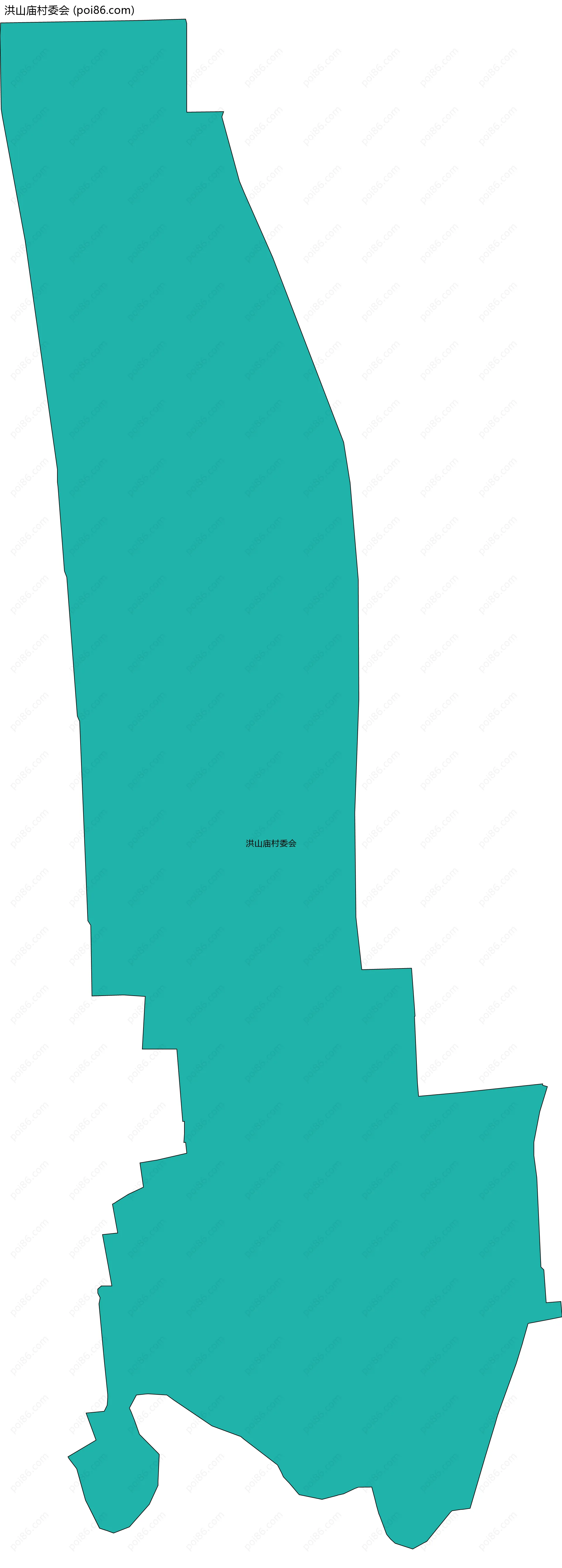 洪山庙村委会边界地图