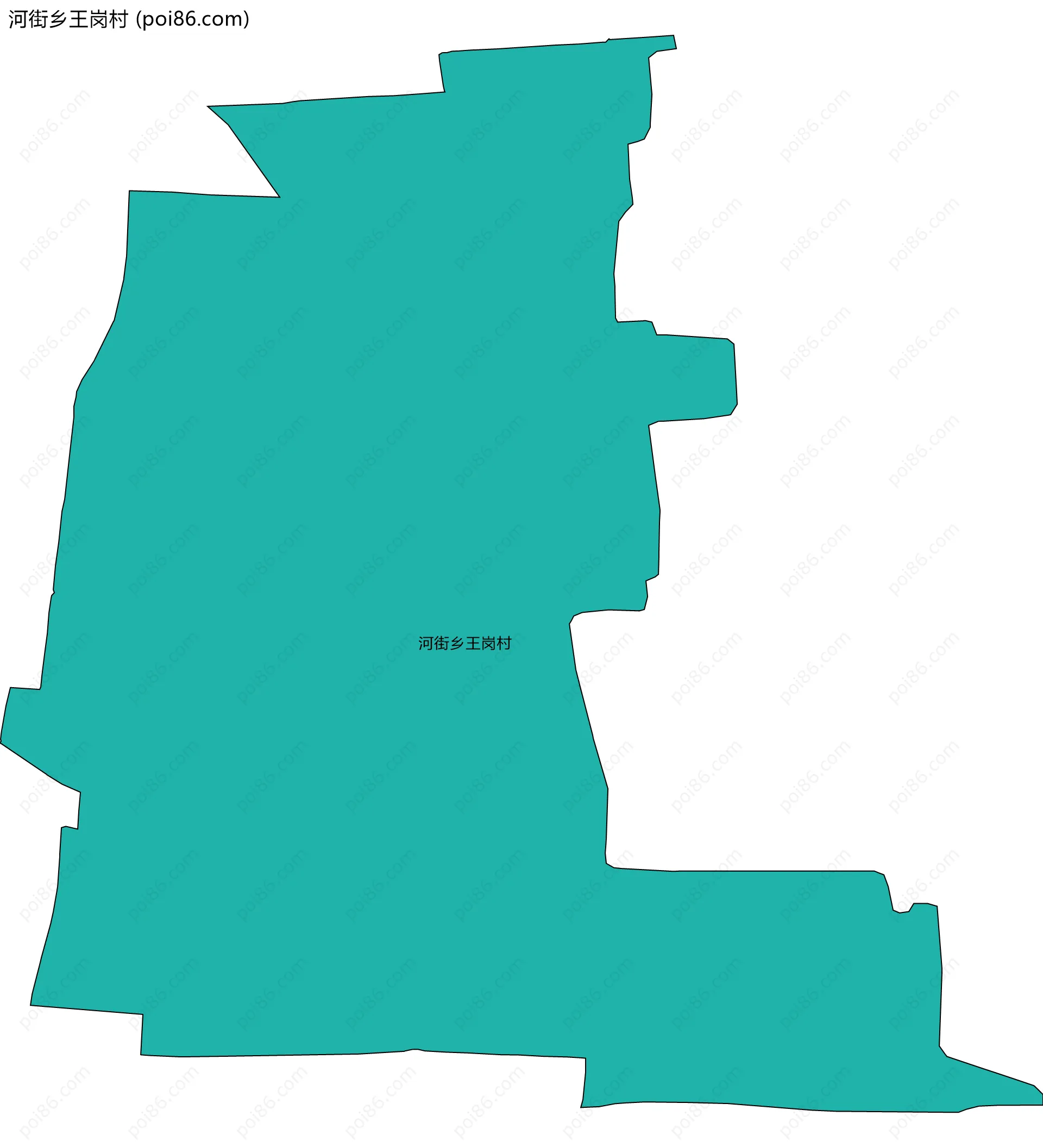 河街乡王岗村边界地图
