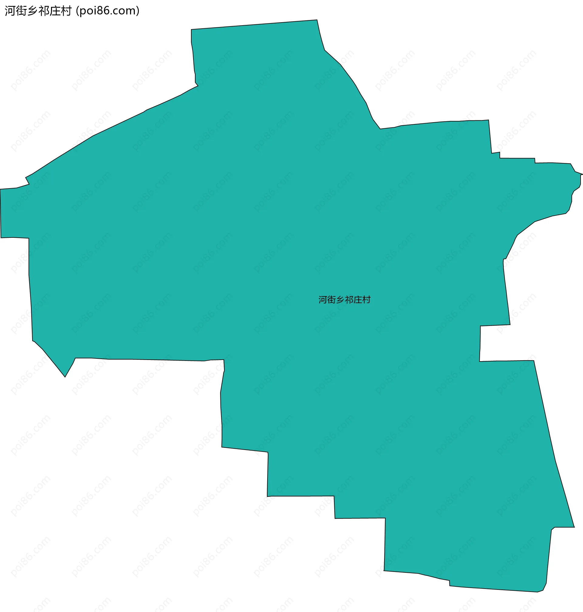 河街乡祁庄村边界地图