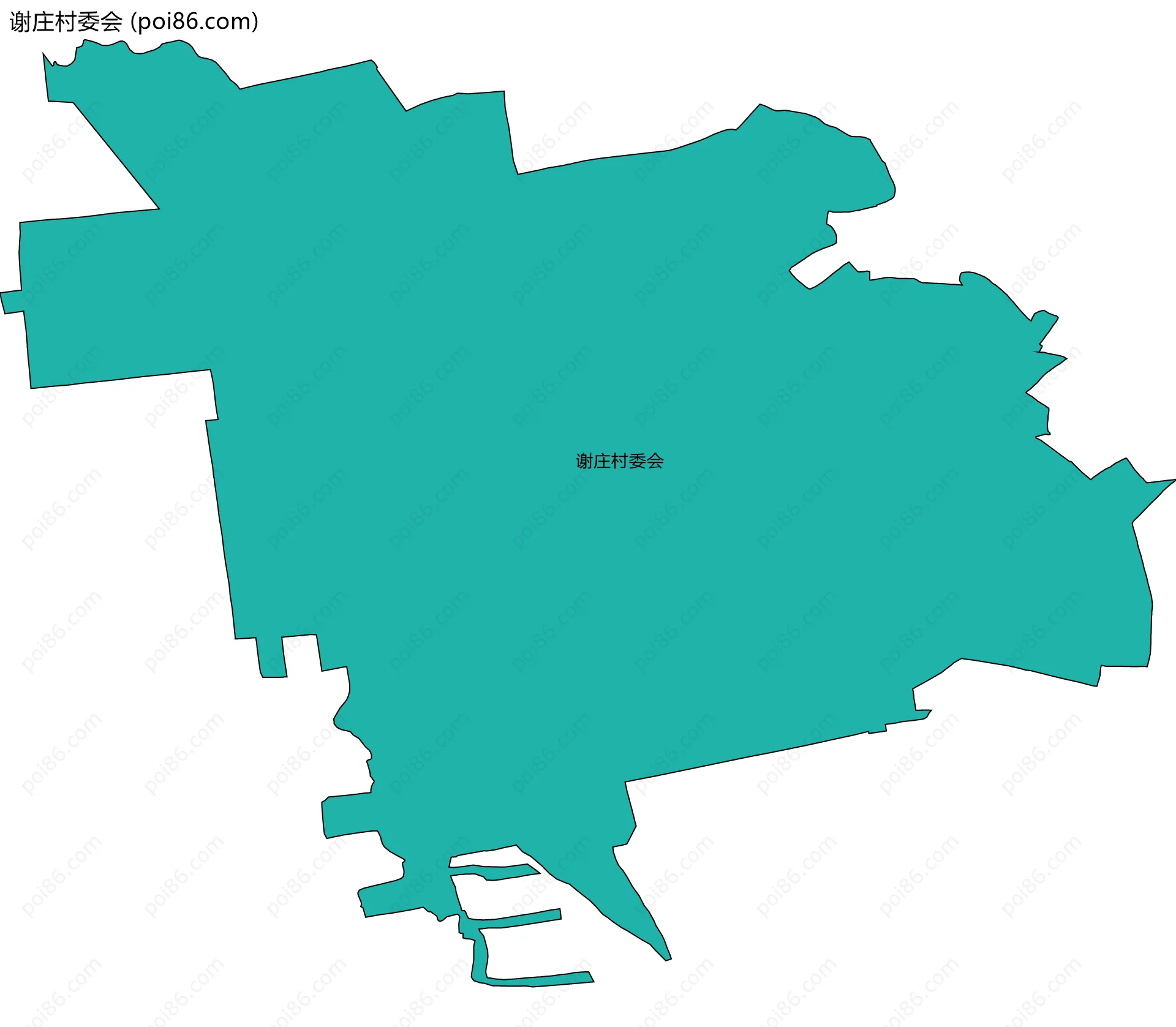 谢庄村委会边界地图