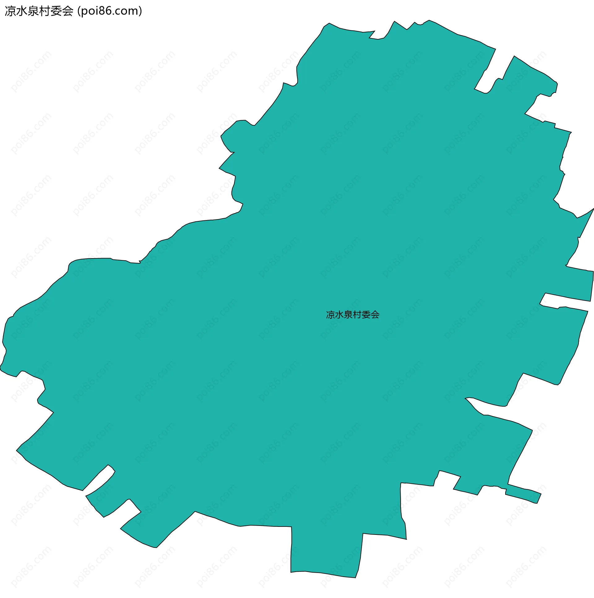 凉水泉村委会边界地图
