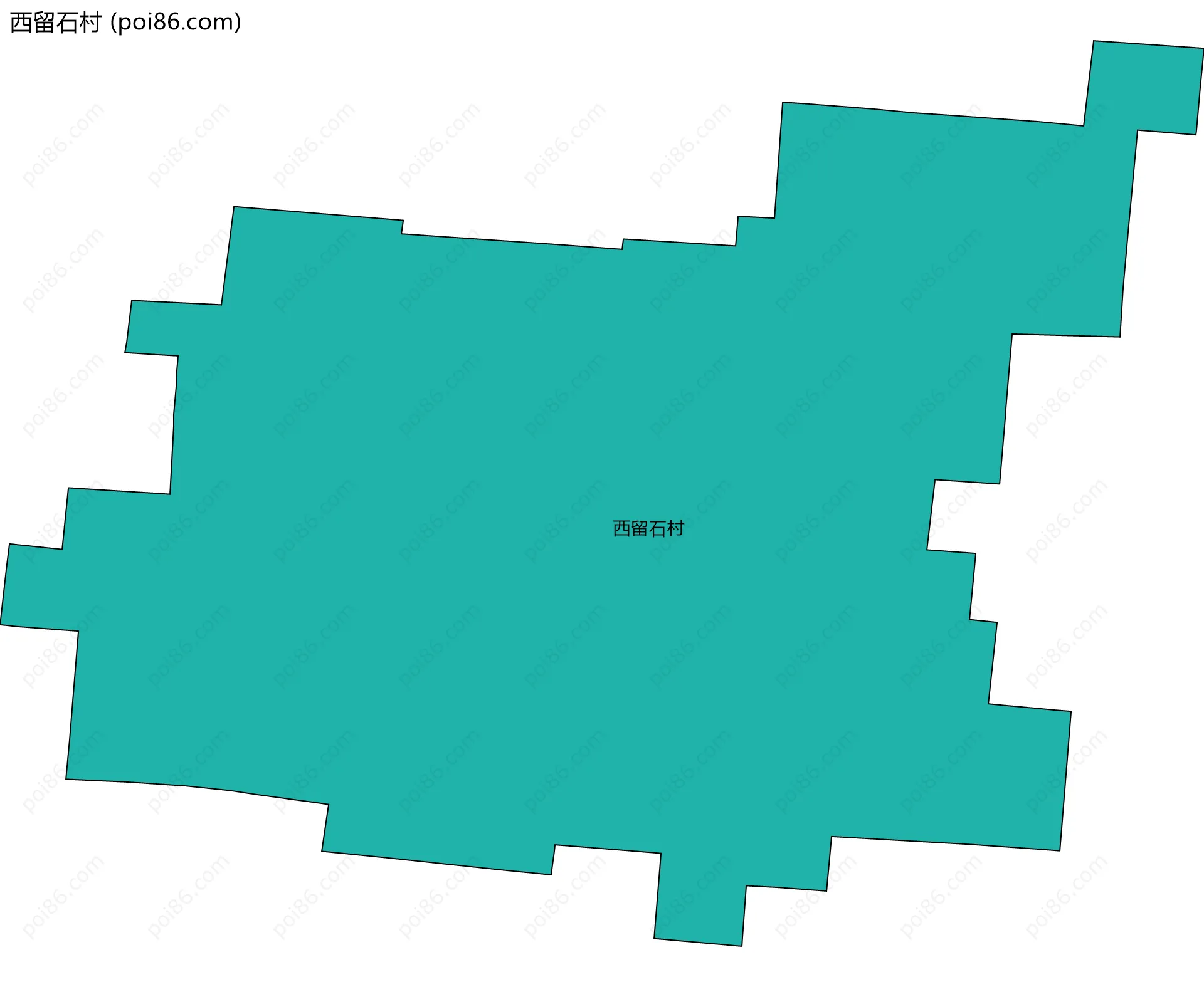西留石村边界地图
