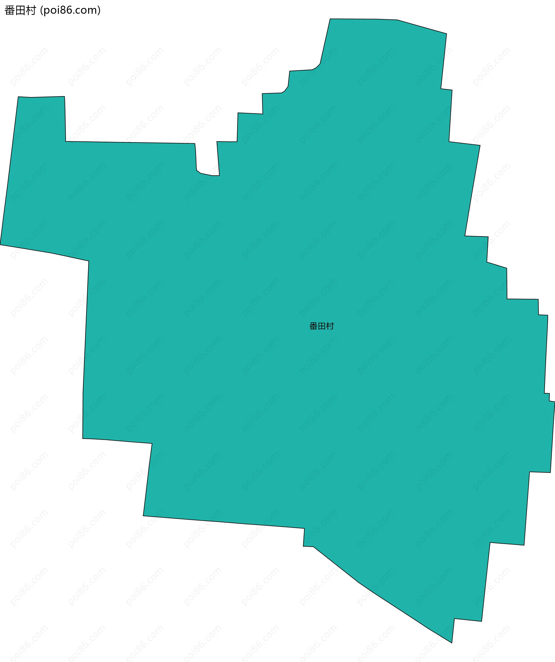 番田村边界地图