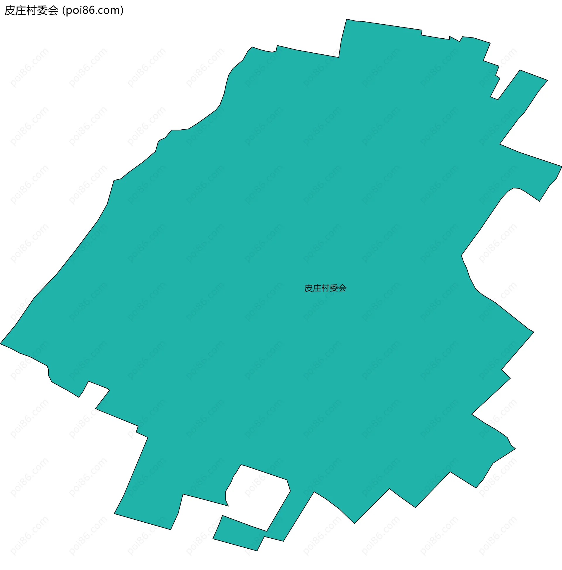 皮庄村委会边界地图