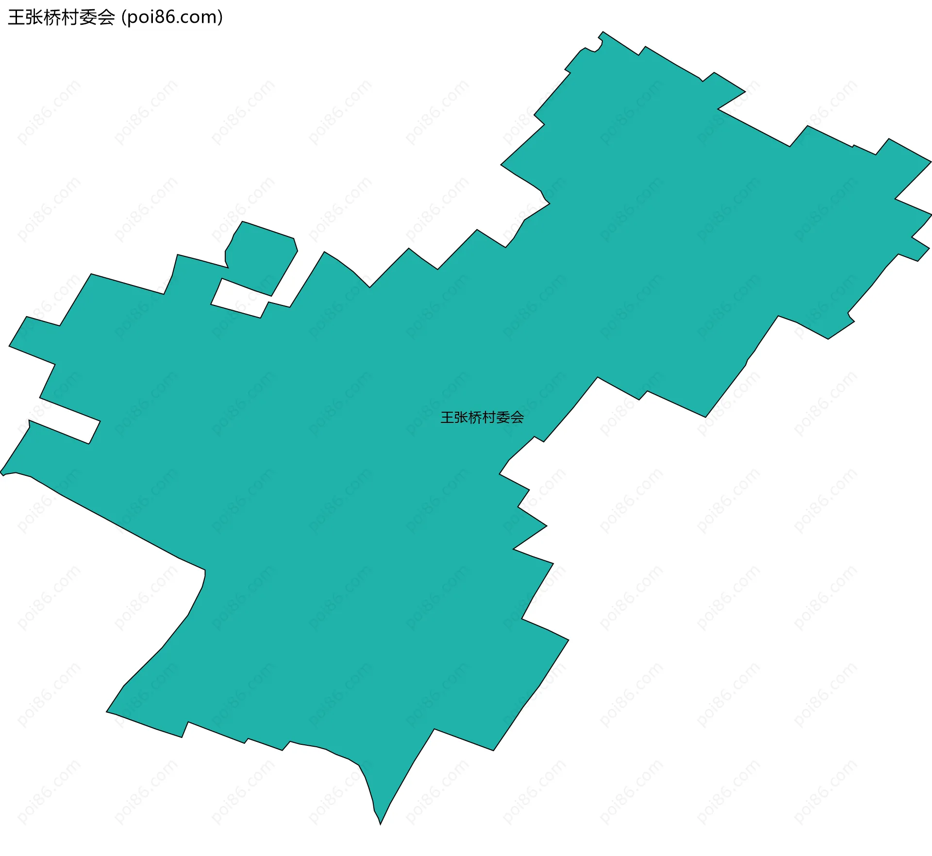 王张桥村委会边界地图