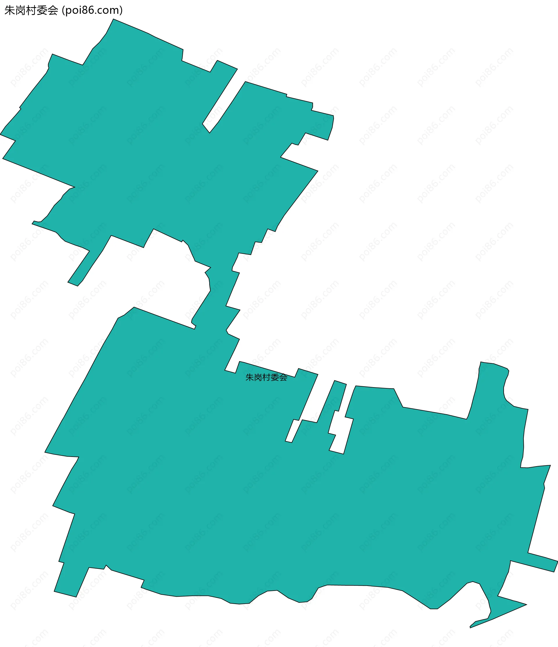 朱岗村委会边界地图