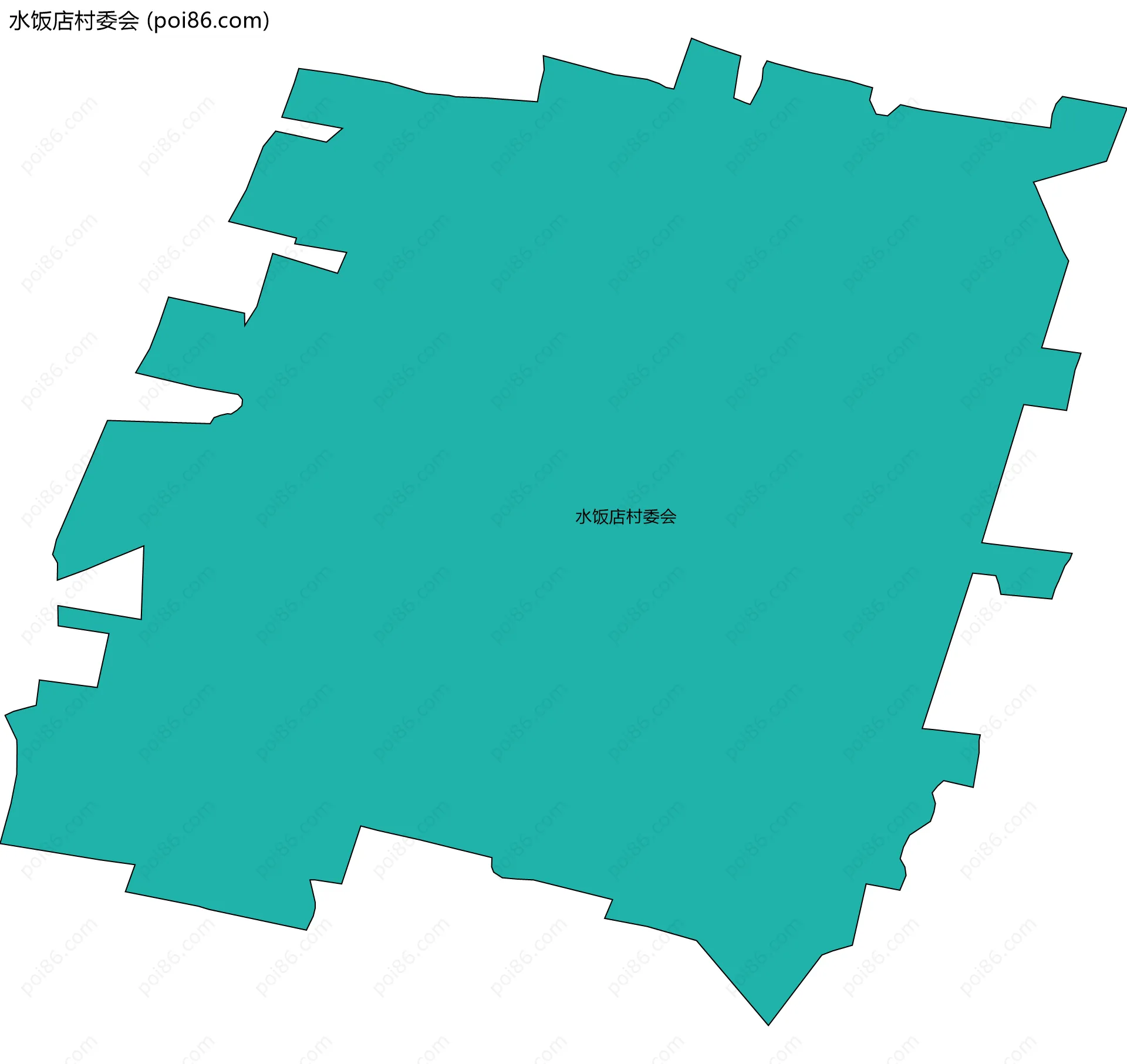 水饭店村委会边界地图