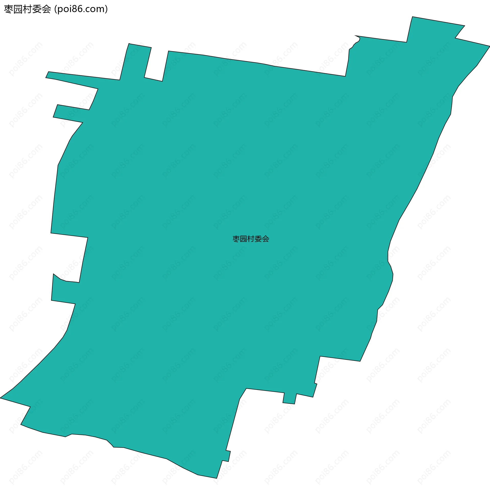 枣园村委会边界地图