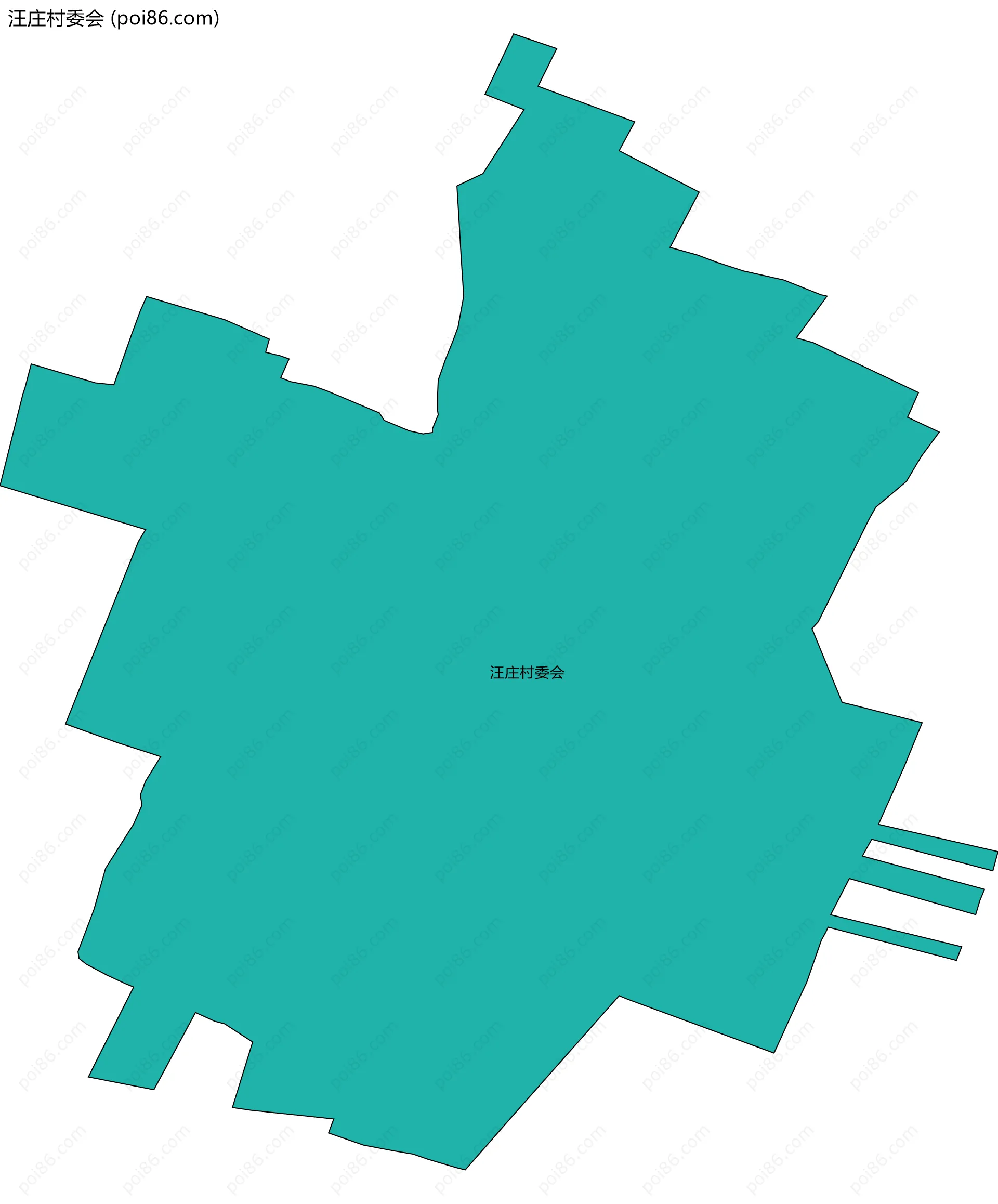 汪庄村委会边界地图