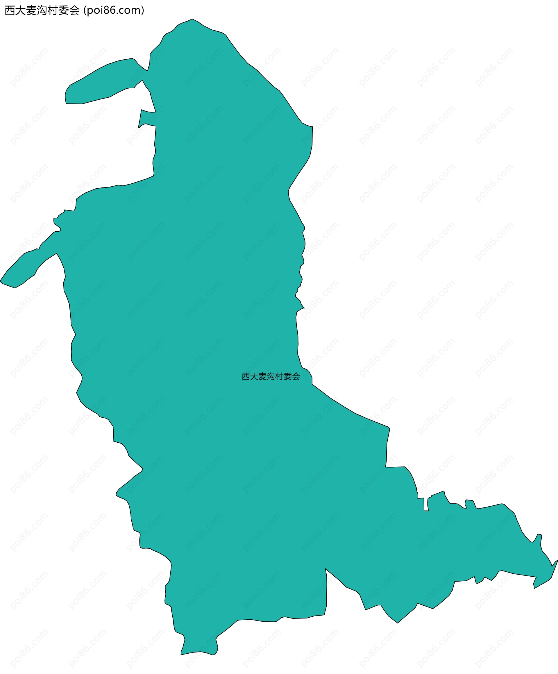 西大麦沟村委会边界地图