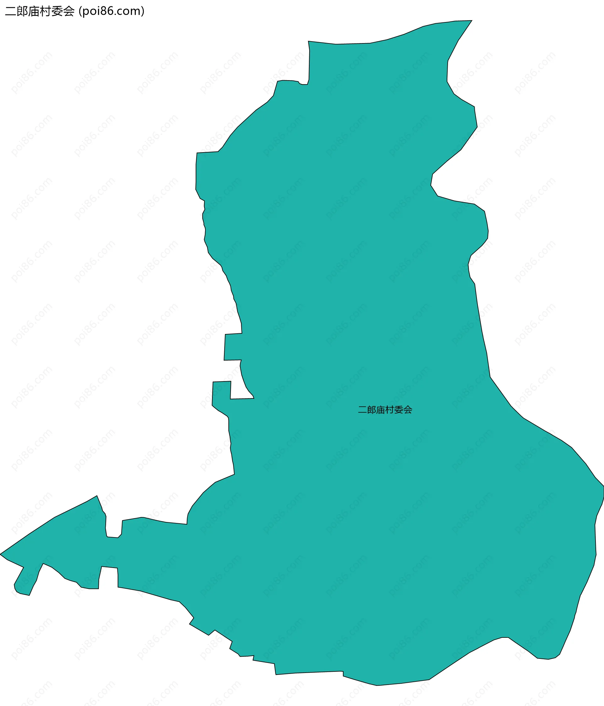 二郎庙村委会边界地图