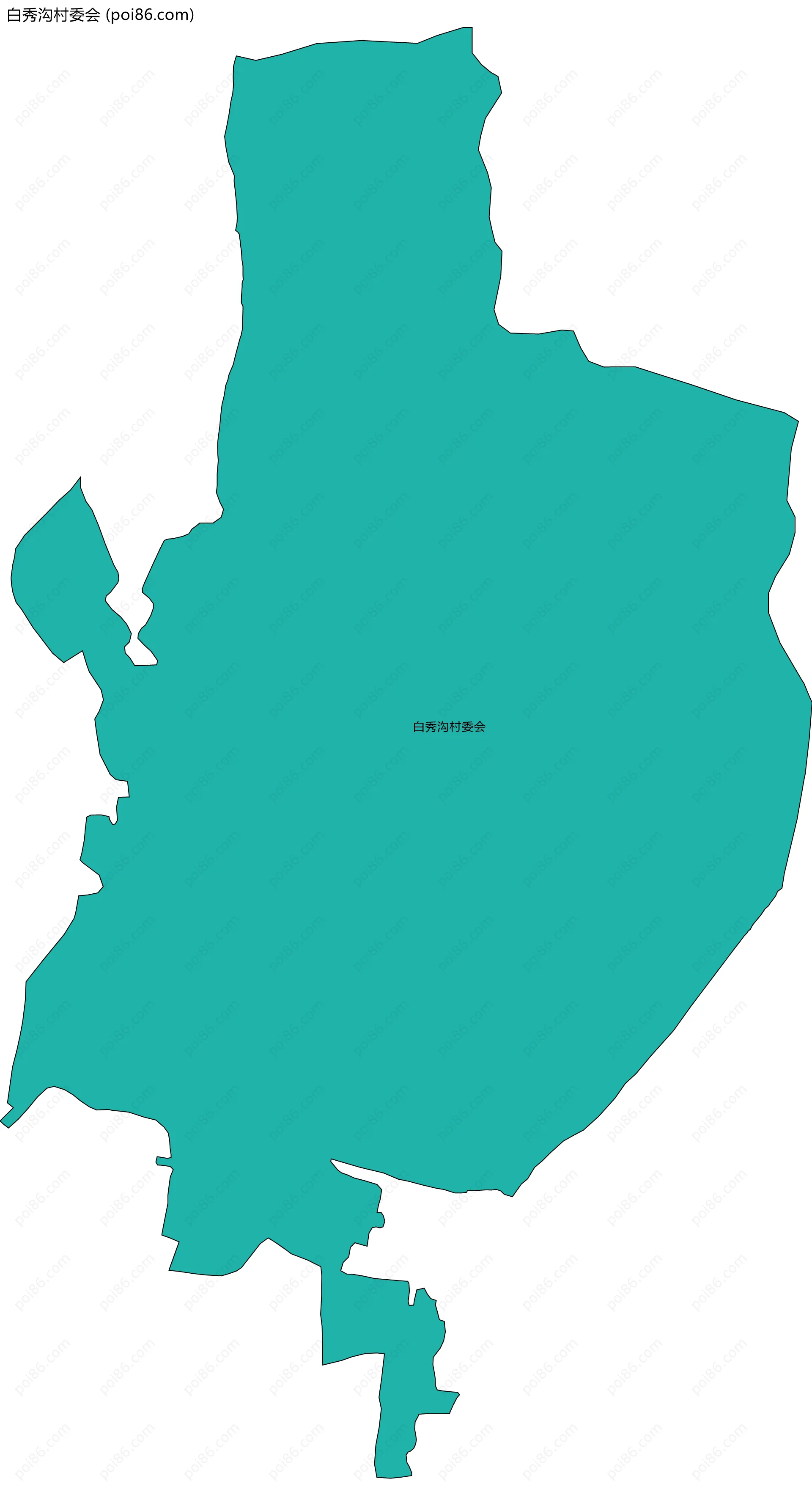 白秀沟村委会边界地图