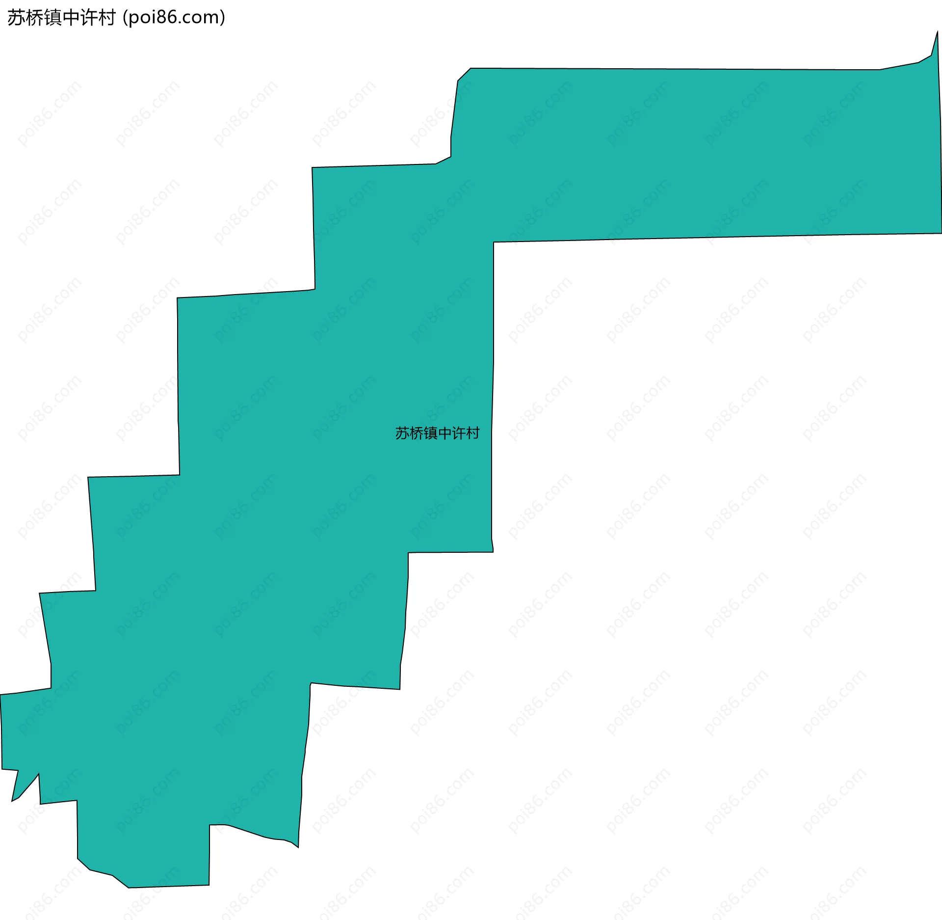 苏桥镇中许村边界地图