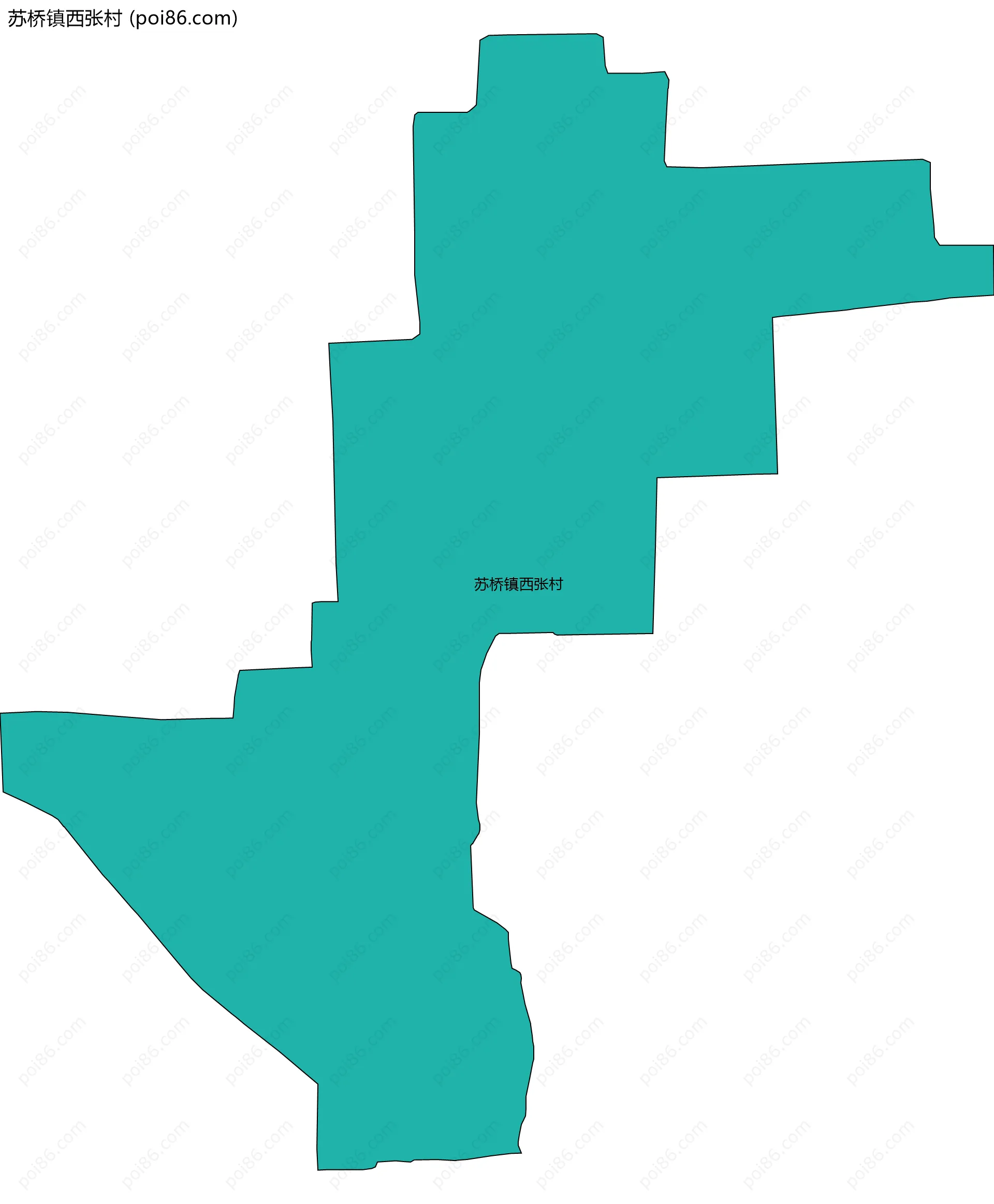 苏桥镇西张村边界地图