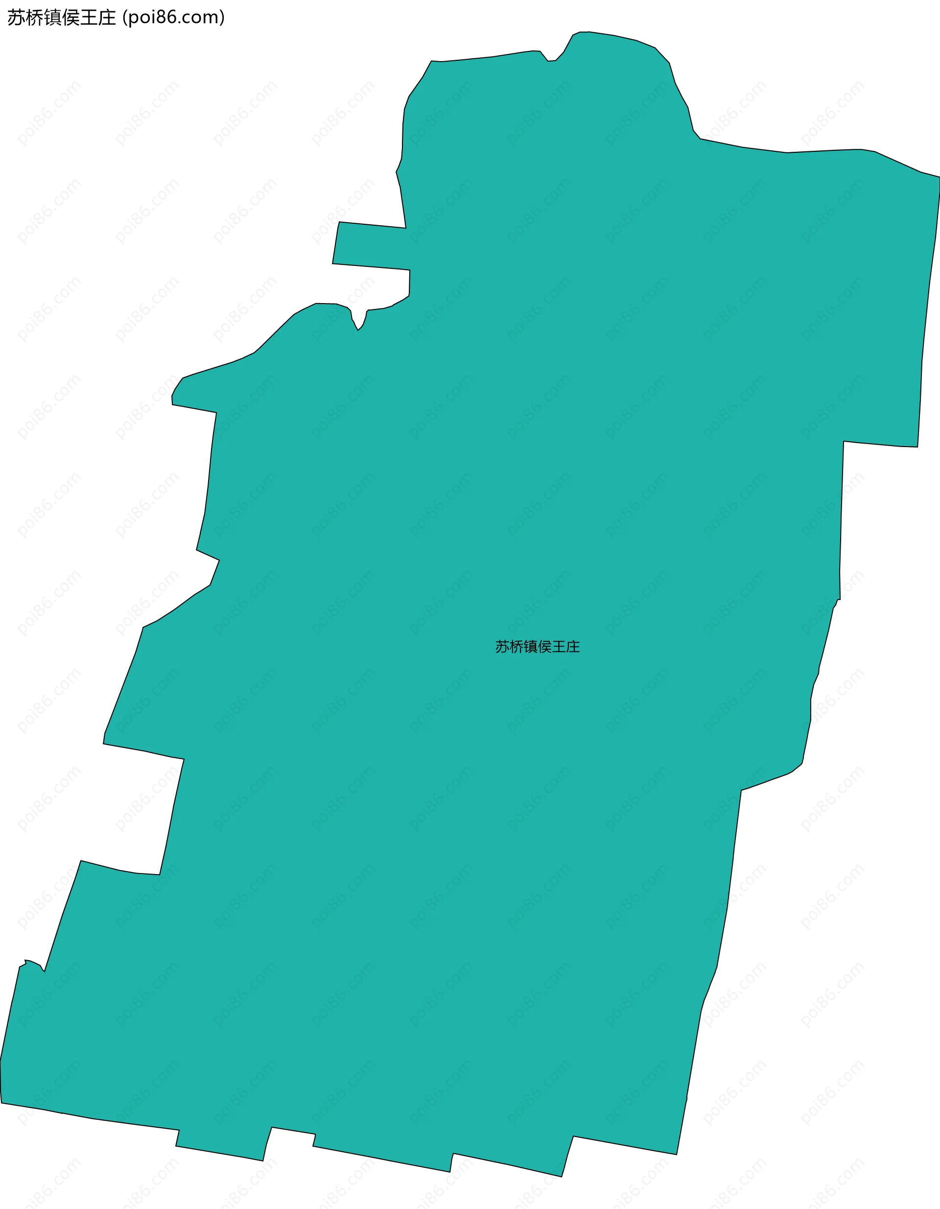 苏桥镇侯王庄边界地图