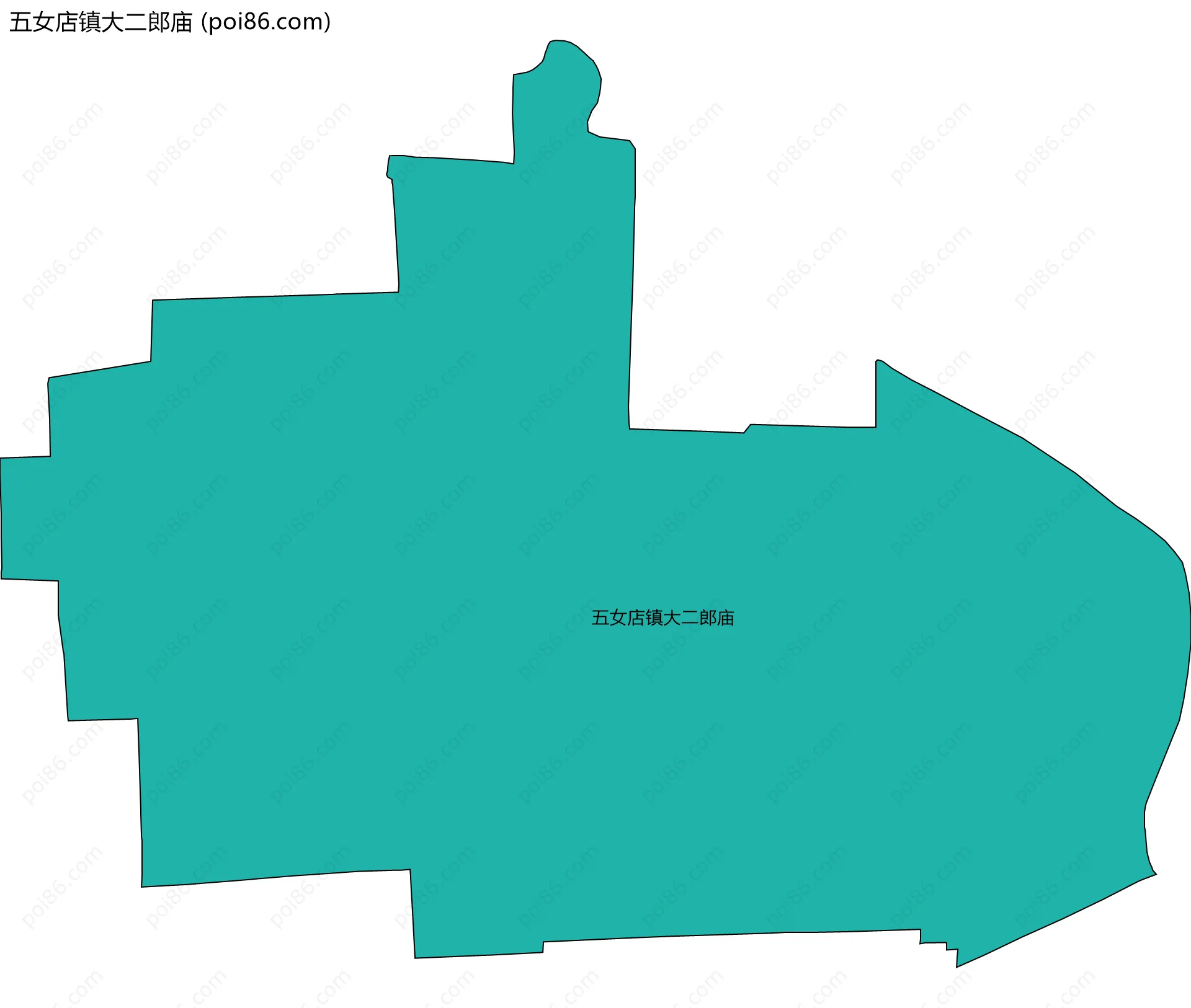 五女店镇大二郎庙边界地图